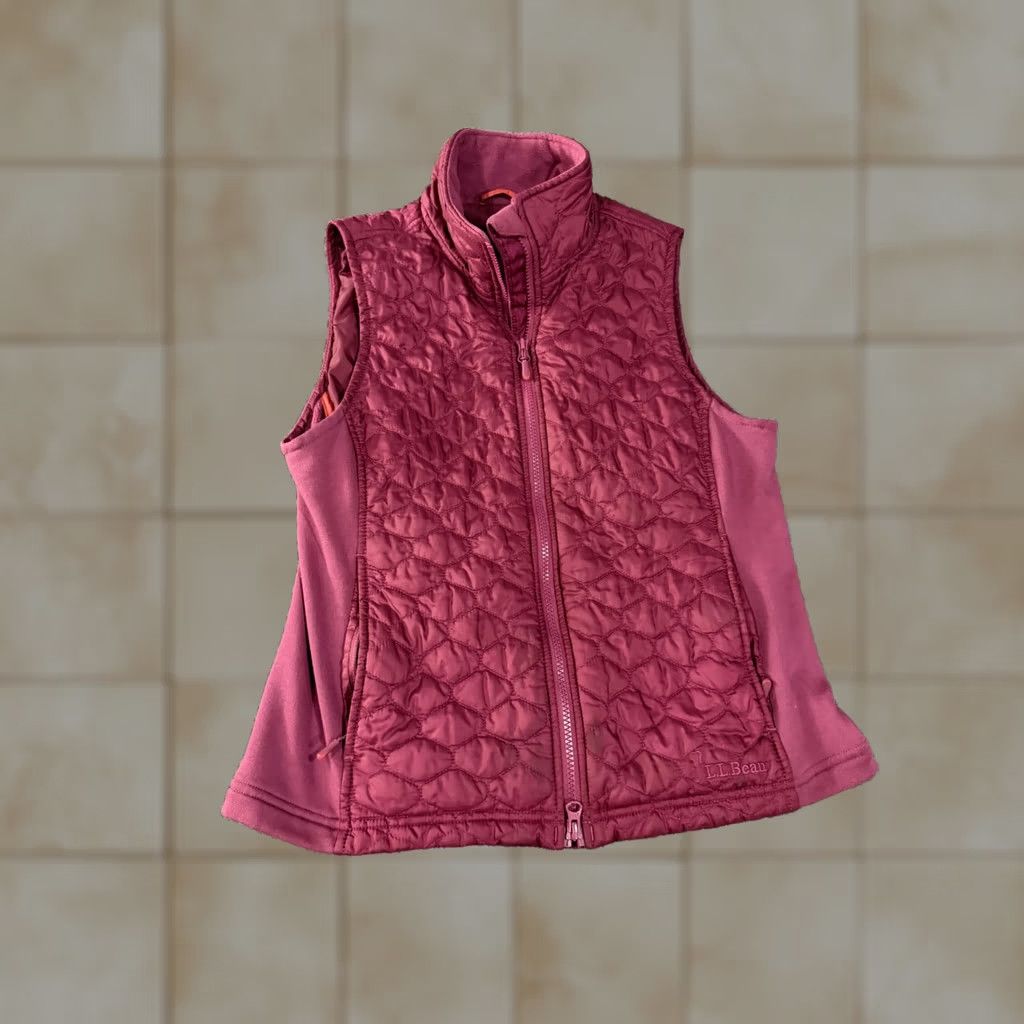 Vintage L.L.Bean Vest Womens M Pink Quilted Fleece Lined Softshell Full Zip Outdoor Vest Women Medium Pink Quilted Insulated Pockets Front Zip Size M / US 6-8 / IT 42-44 - 1 Thumbnail