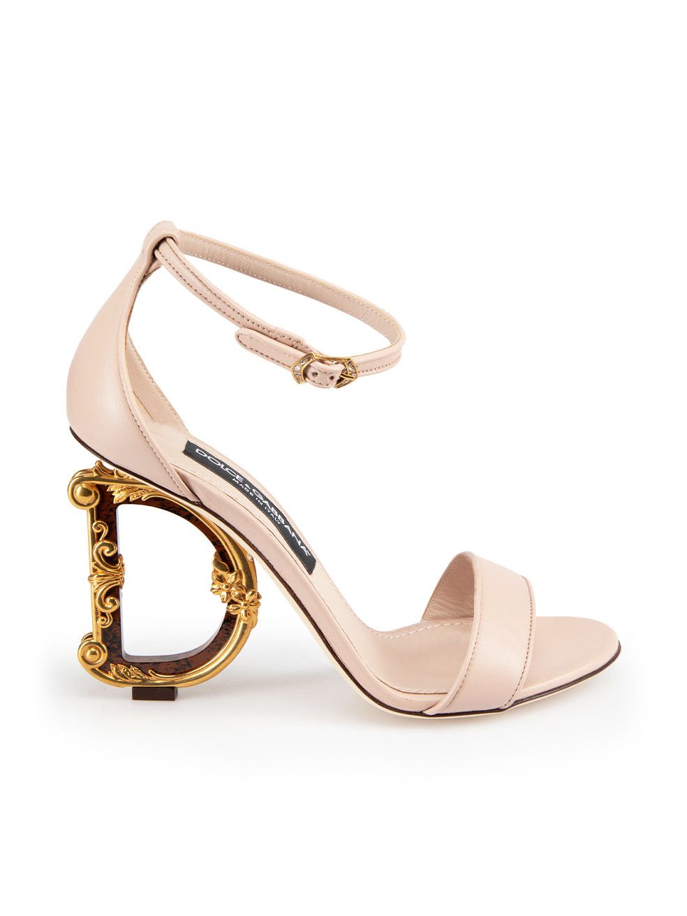image of Dolce Gabbana Ss24 Powder Pink Leather Kiera 105 Sandals, Women's (Size 7)