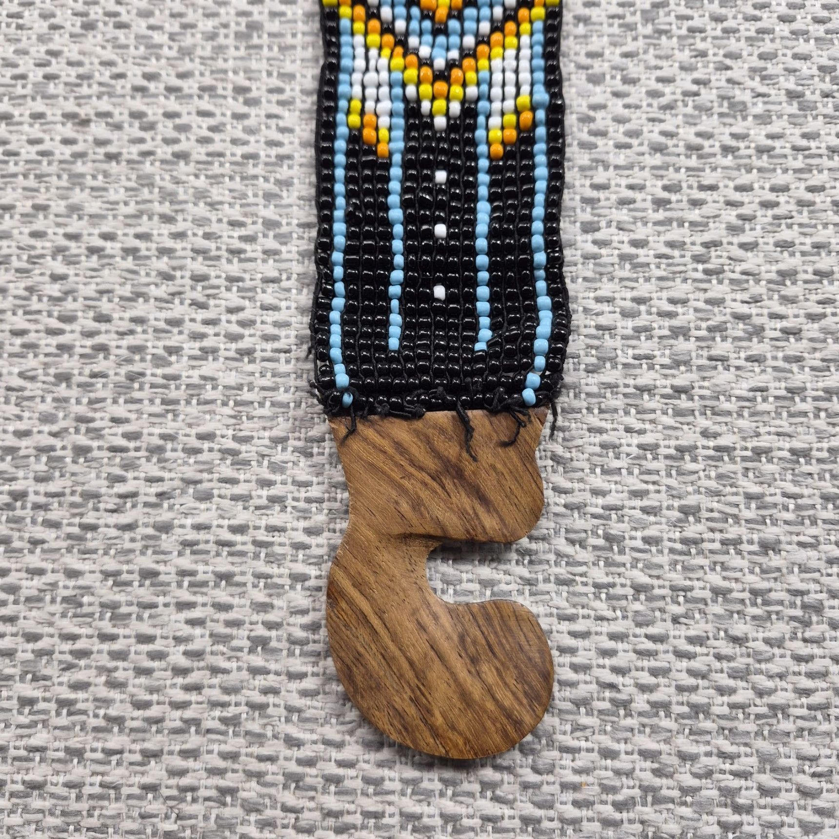 Vintage VINTAGE Southwestern Beaded Belt Womens One Size Stretch Aztec Beads Handmade Size ONE SIZE - 4 Thumbnail