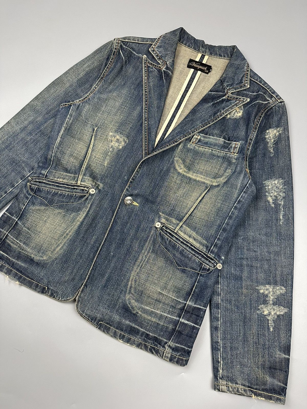 Vanquish 🔥Rare🔥Vintage Vanquish Denim Blazer Size US S / EU 44-46 / 1 - 3 Thumbnail
