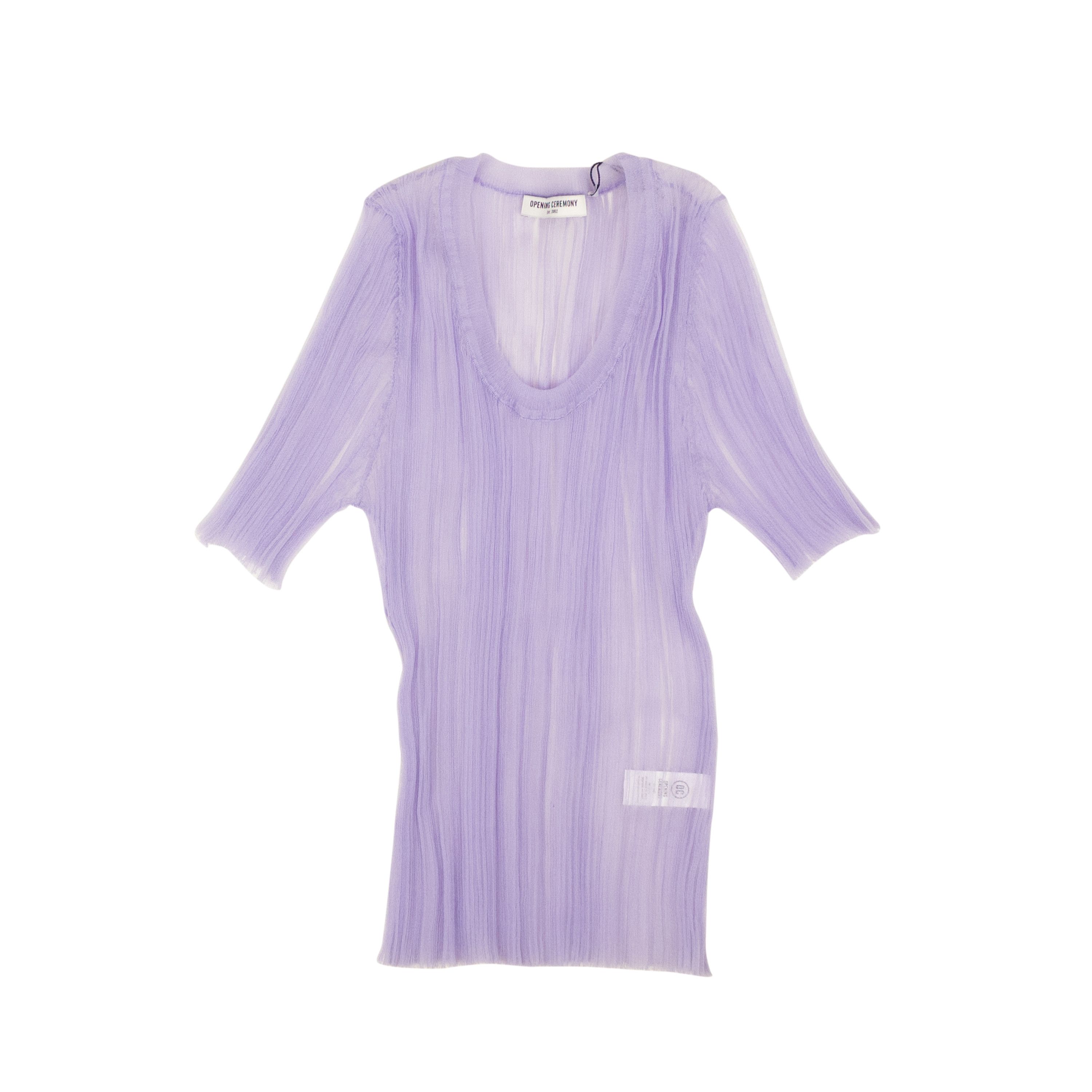 image of Opening Ceremony Lilac S/s Sheer Ribbed Top Size S, Women's