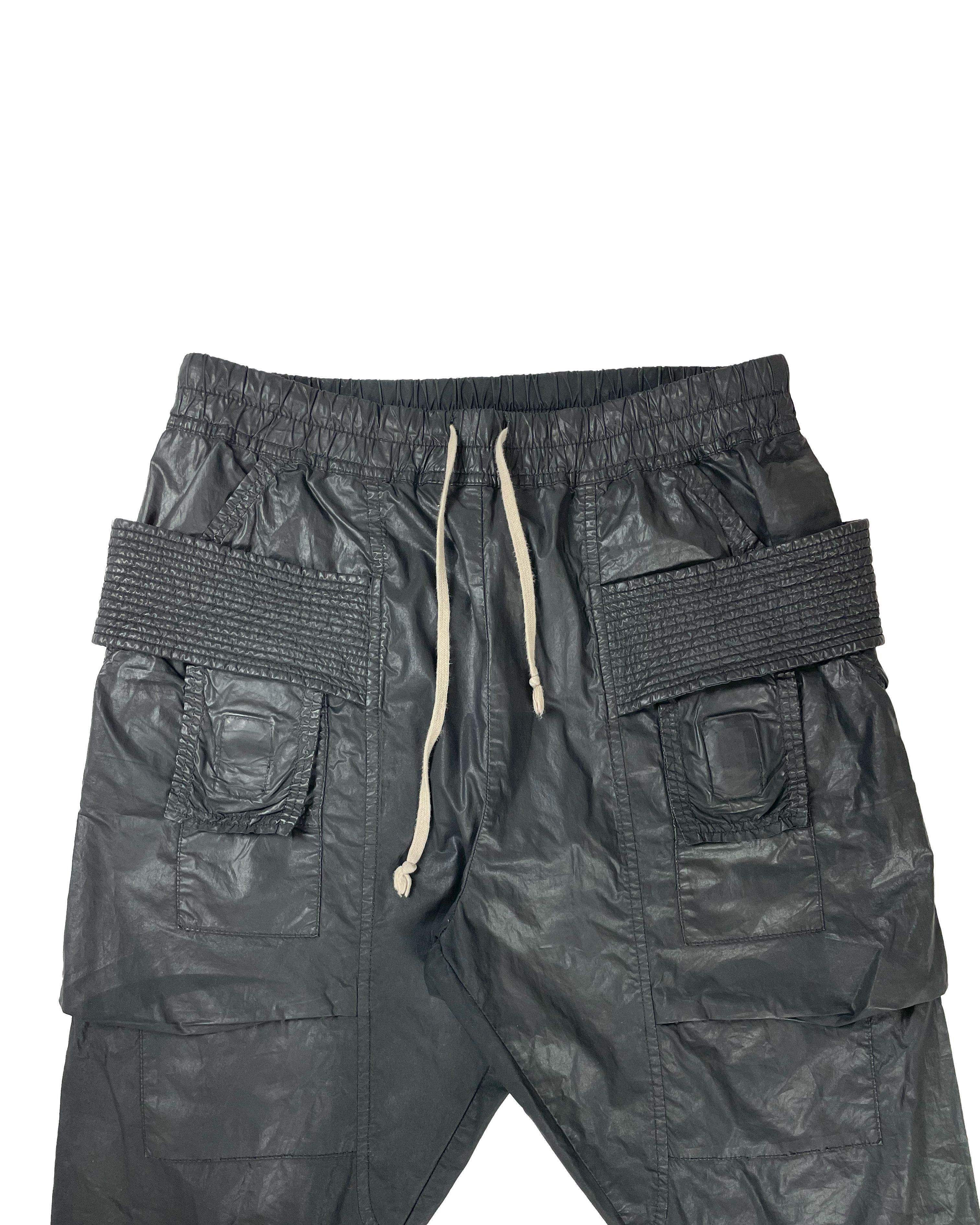 Rick Owens RARE 2013 Creatch Cargo Pants Black Wax Poplin Size US 32 / EU 48 - 3 Thumbnail