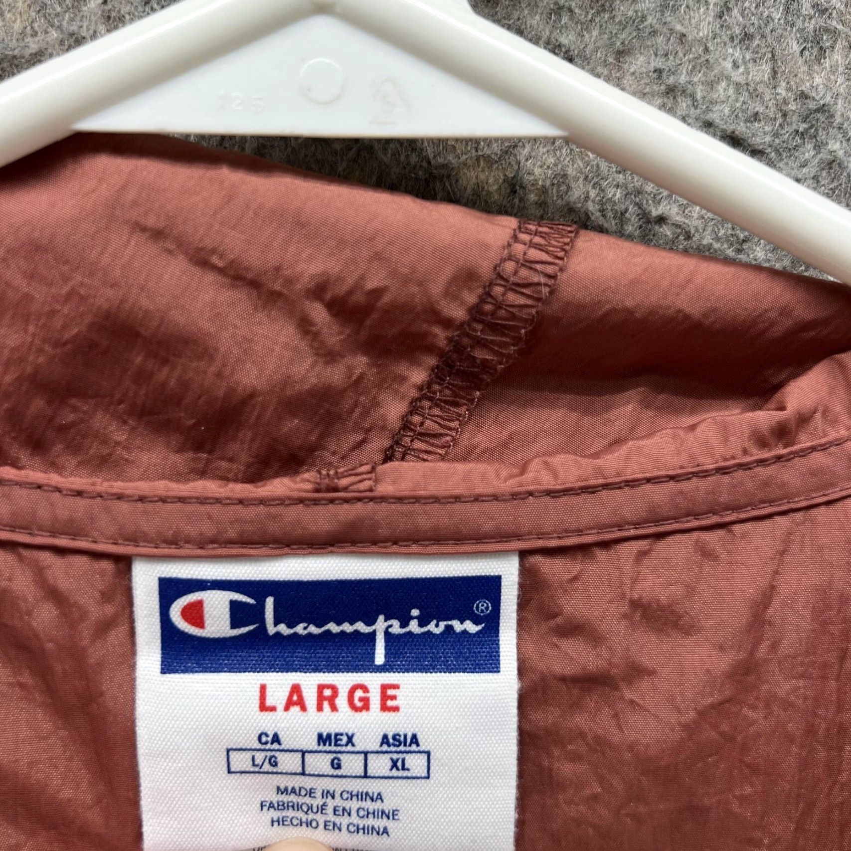 Champion VINTAGE Champion Jacket Anorak Hooded Windbreaker Sweatshirt 1/4 Zip Brown Large Men Size US L / EU 52-54 / 3 - 6 Thumbnail