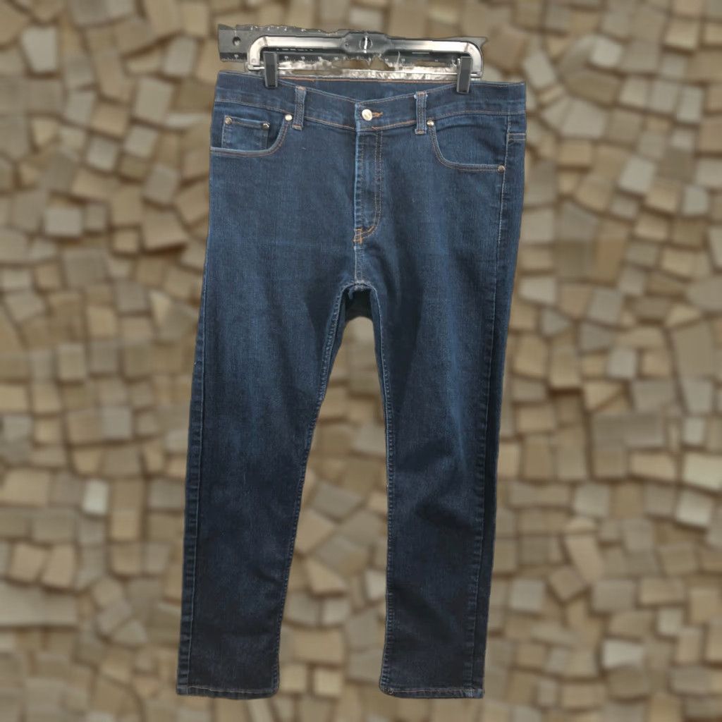 Vintage Max Climax Jeans 38 Mens Straight Mid Rise Dark Blue Wash Denim 5-Pocket Regular Fit Belt Loops Size US 38 / EU 54 - 1 Thumbnail