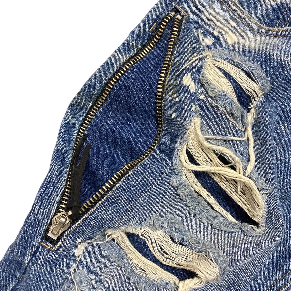 Forever 21 Distressed Denim Paint Jeans by Forever 21 Slim Fit Size US 31 - 7 Thumbnail