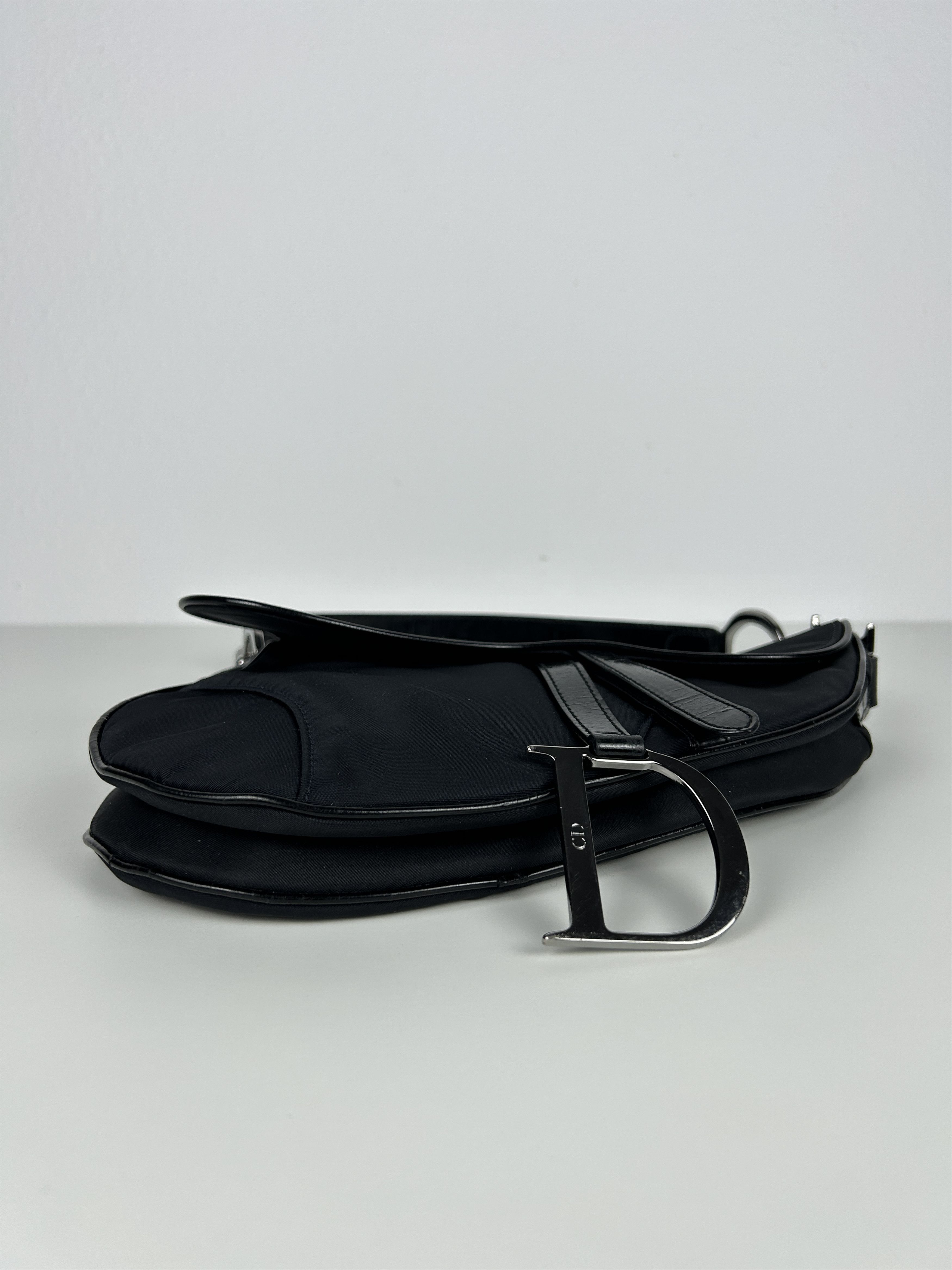 Dior 2001 Dior black satin and patent leather saddle bag Size ONE SIZE - 6 Thumbnail