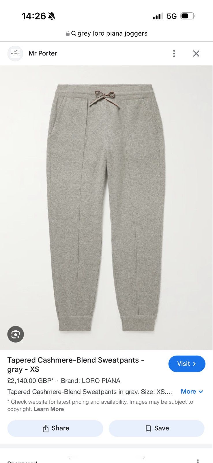 Loro Piana LORO PIANA joggers STUDY SIZES IN PHOTOS BY TAPE MEASURE Size US 32 / EU 48 - 1 Thumbnail