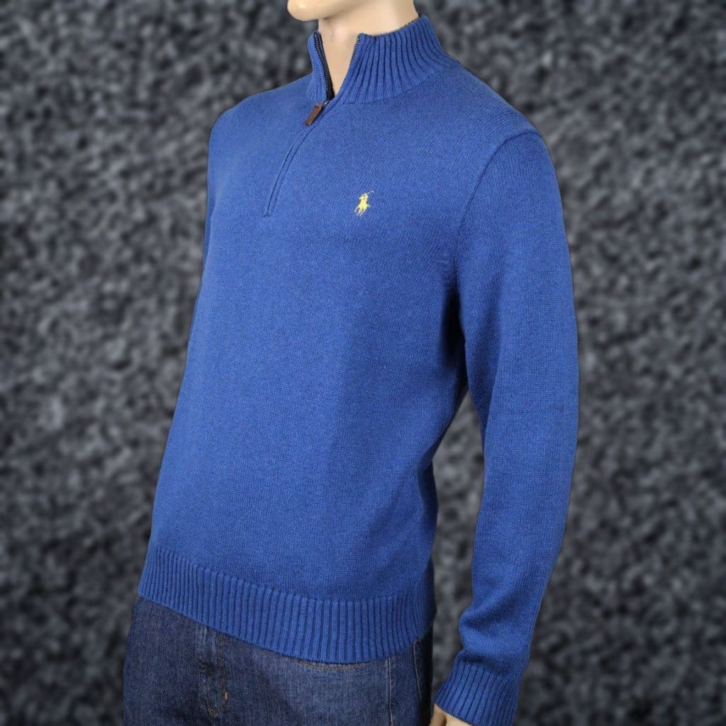 Polo Ralph Lauren Polo Ralph Lauren Blue 1/2 Zip Sweater Yellow Pony NWT Polo Ralph Lauren Blue 1/2 Zip Sweater NWT Mens S Mock Neck Long Sleeve 100% Cotton Size US S / EU 44-46 / 1 - 1 Thumbnail