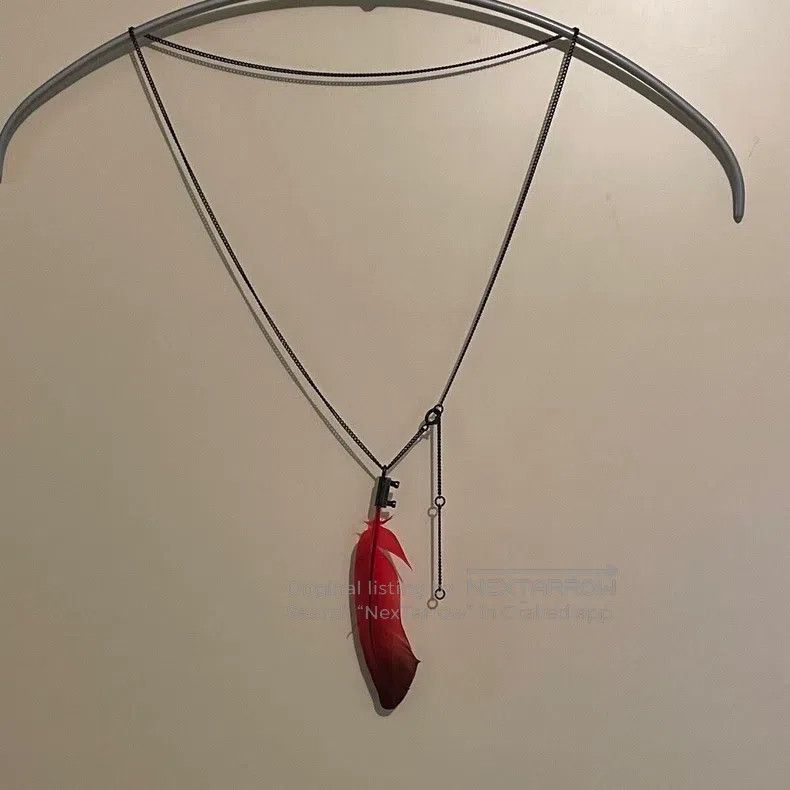 Ann Demeulemeester Ann Demeulemeester red feather necklace Size ONE SIZE - 3 Thumbnail