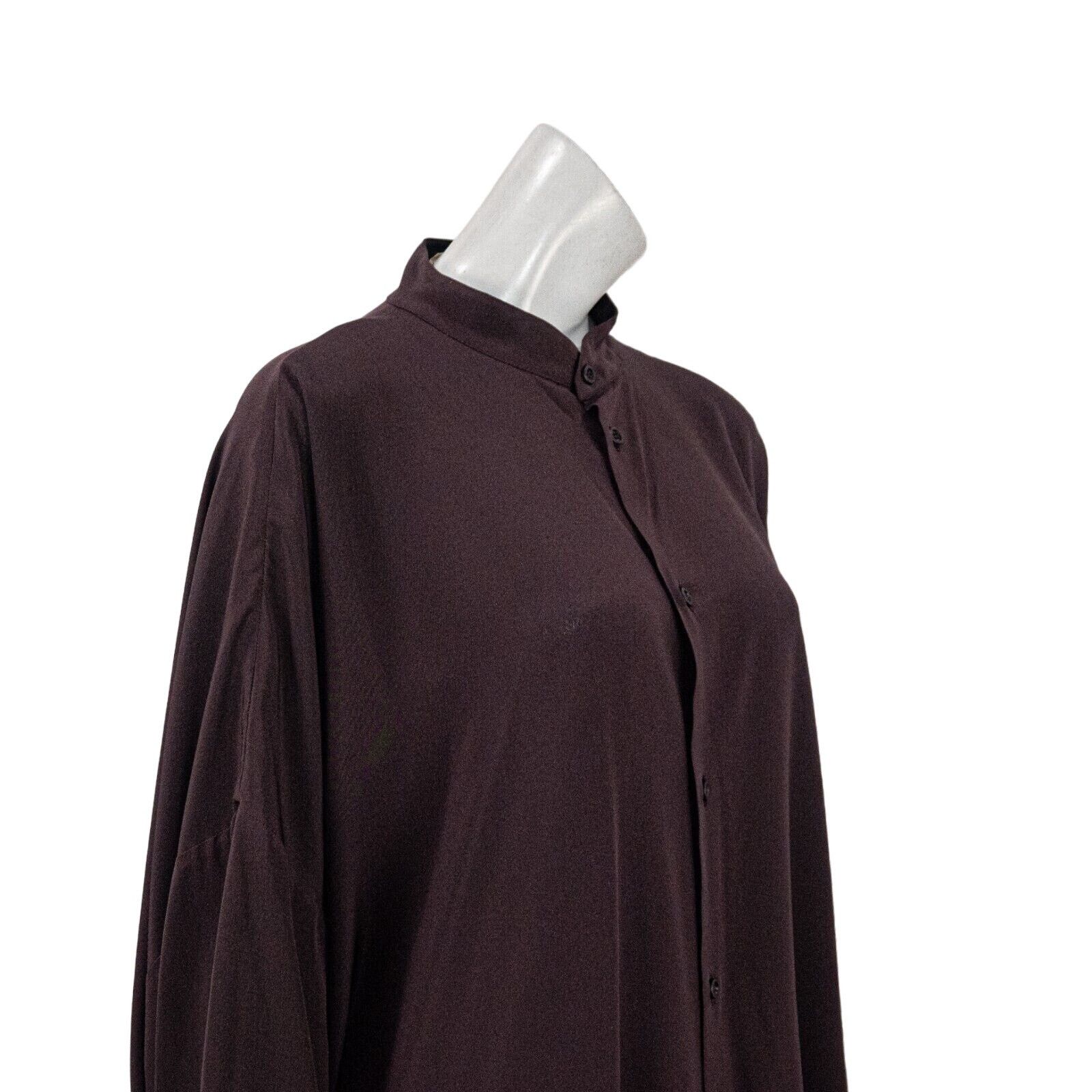 eskandar Eskandar Sz 2 100% Silk Purple Eggplant Boxy Oversize Blouse Size ONE SIZE - 11 Thumbnail