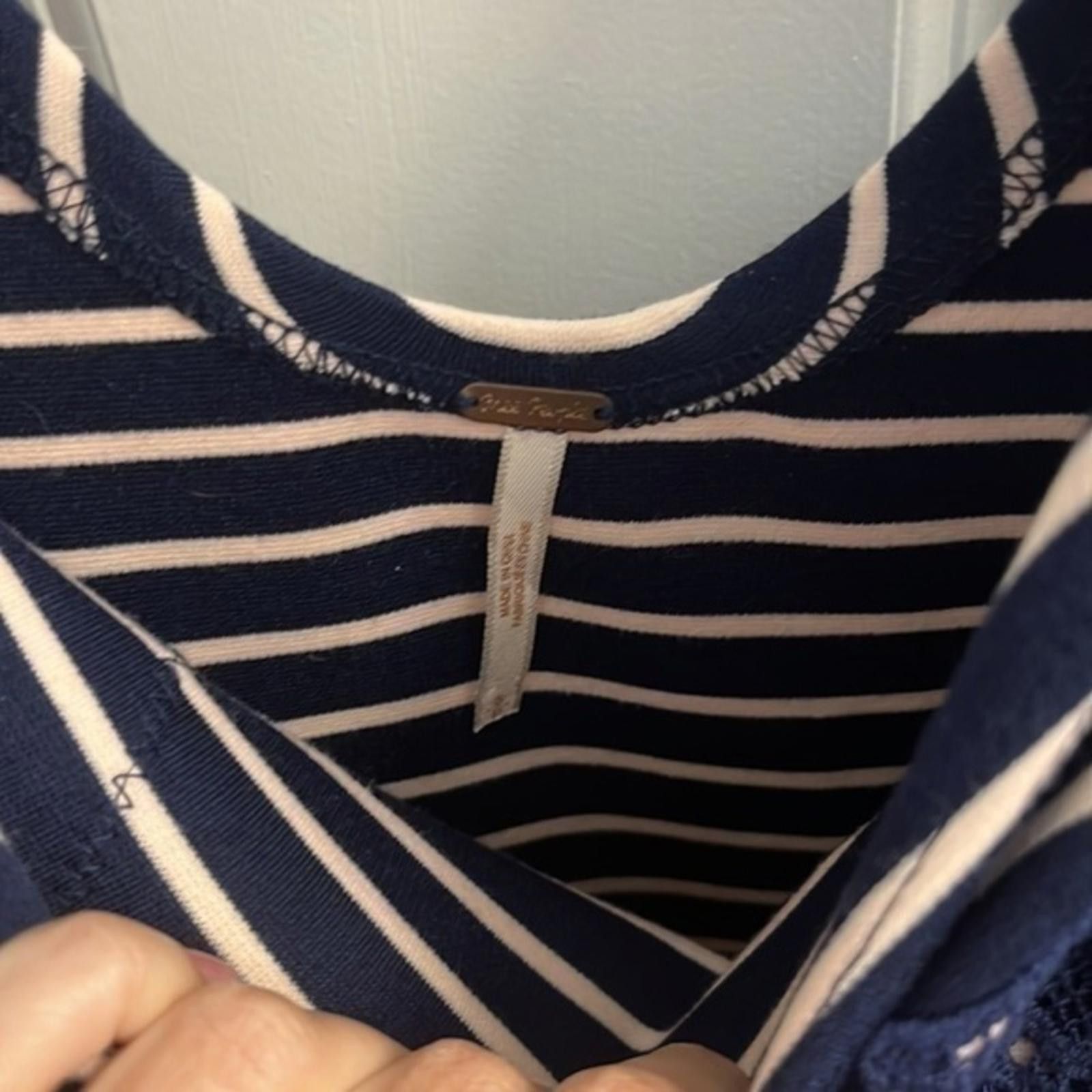 Free People Free People Blue Nautical Knotty Striped Dress Size S / US 4 / IT 40 - 5 Thumbnail