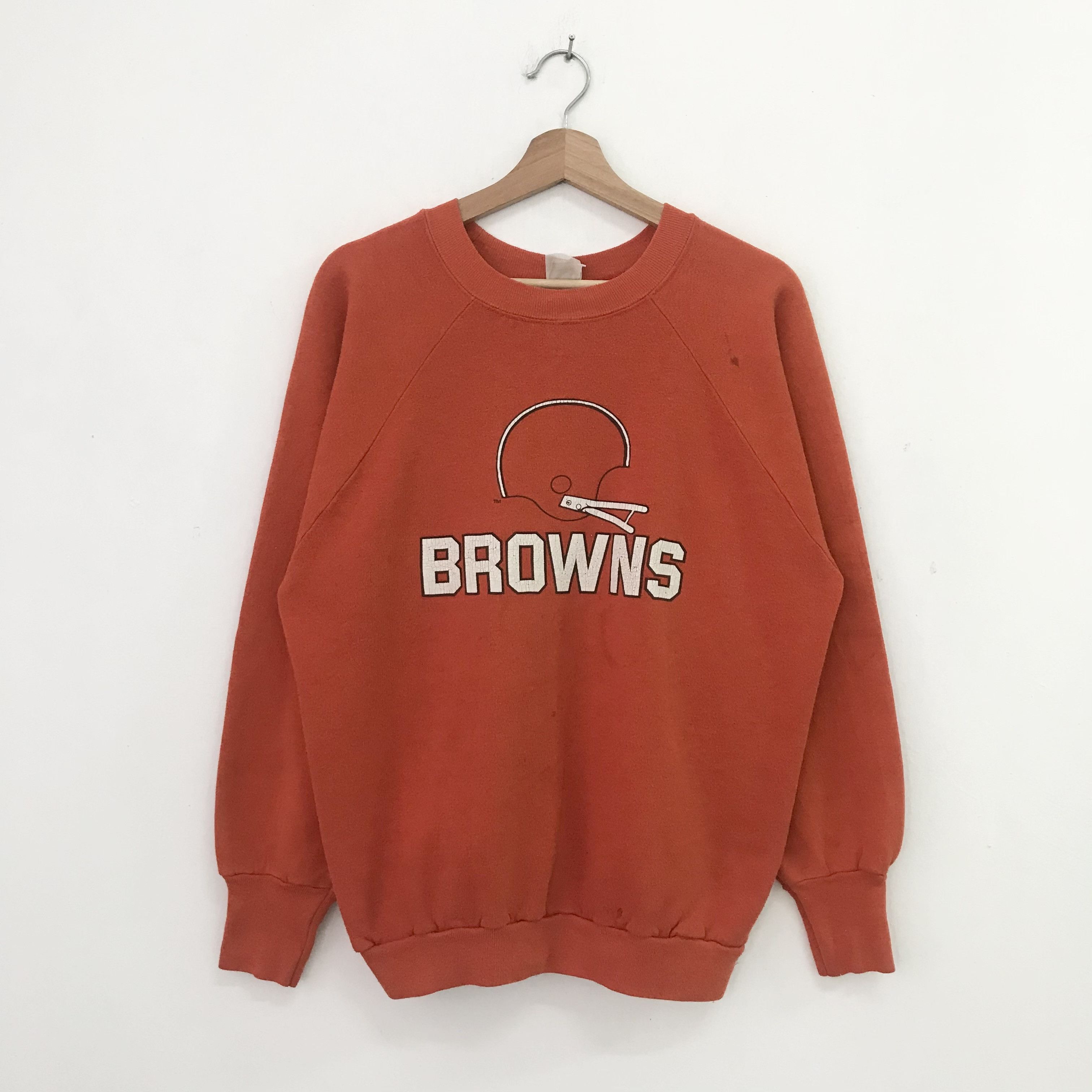 Vintage Vintage 90s Cleveland Browns Orange Sweatshirt - 304 Size US L / EU 52-54 / 3 - 1 Thumbnail