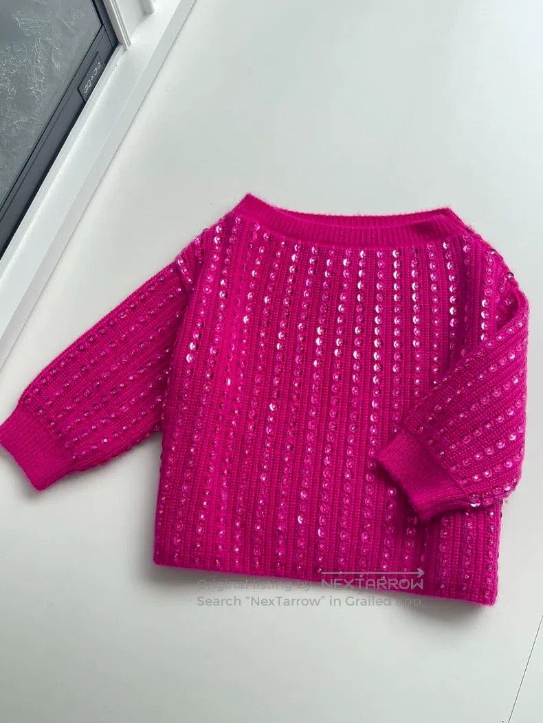 Valentino Valentino Rhinestone sequin mohair knit sweater Size S / US 4 / IT 40 - 3 Thumbnail