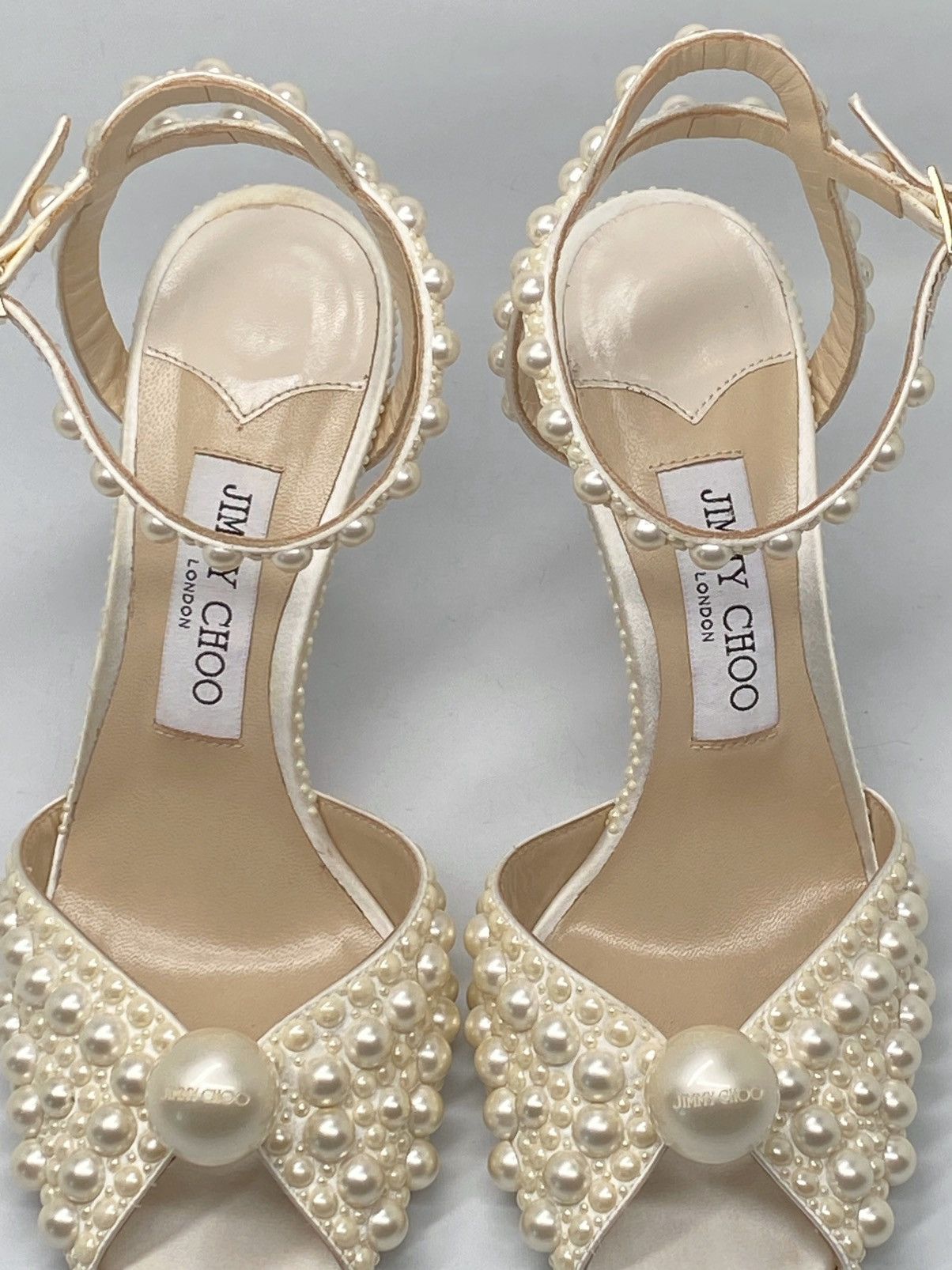 Jimmy Choo Jimmy Choo Sacora 100MM Pearl-Embellished Sandals size 38 Size US 8 / IT 38 - 8 Thumbnail