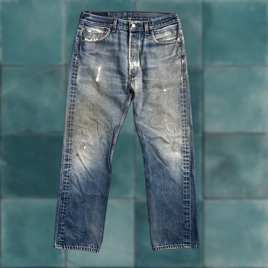 Levi's Levi's 501 Jeans Vintage Y2K Mexico Straight Levi's 501 Series 34x33 90s Medium Blue Denim Men's Jeans Size US 34 / EU 50 - 1 Thumbnail