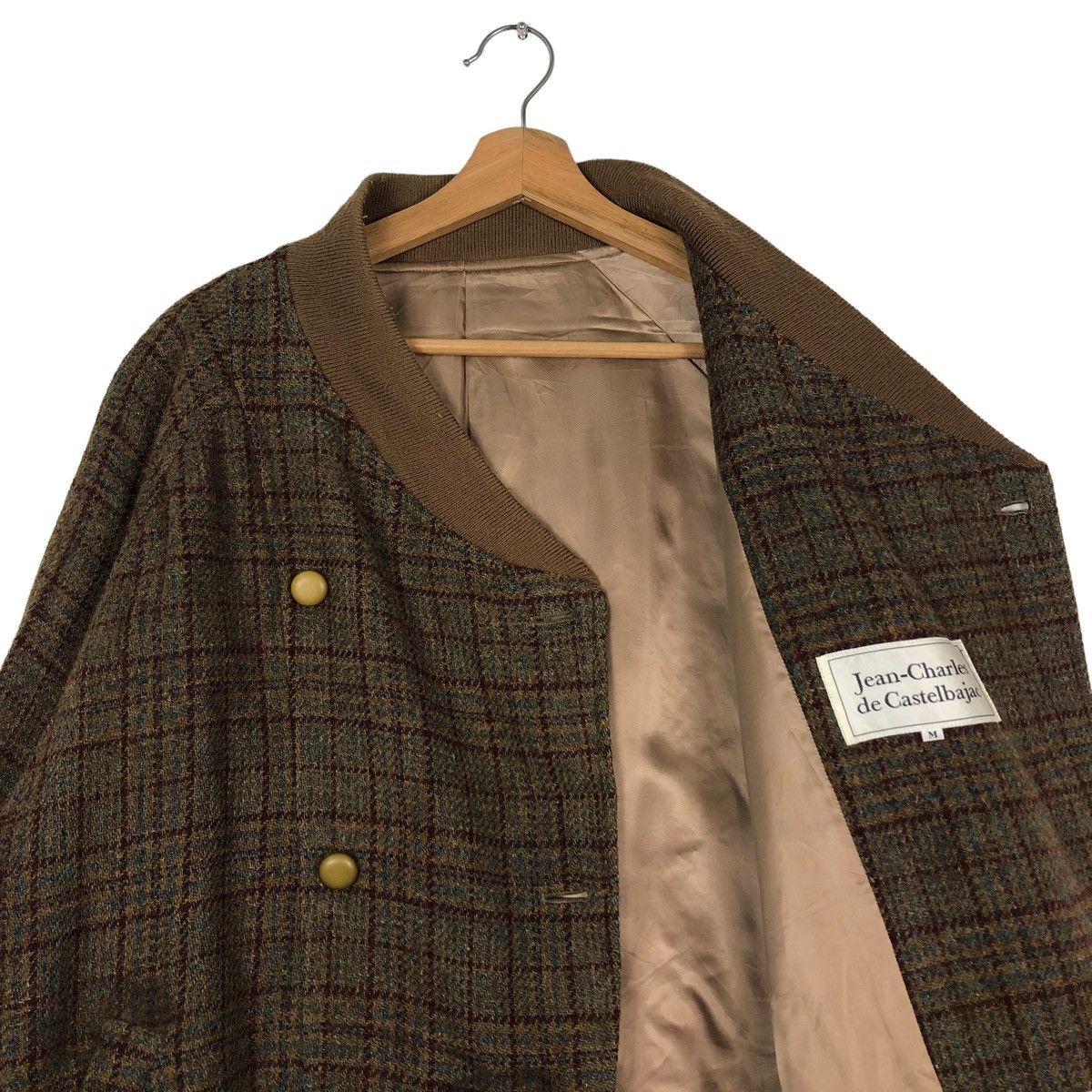 Jean Charles De Castelbajac 🔥VINTAGE WOOL HERRINGBONE BOMBER JACKET TARTAN DESIGN Size US M / EU 48-50 / 2 - 12 Thumbnail