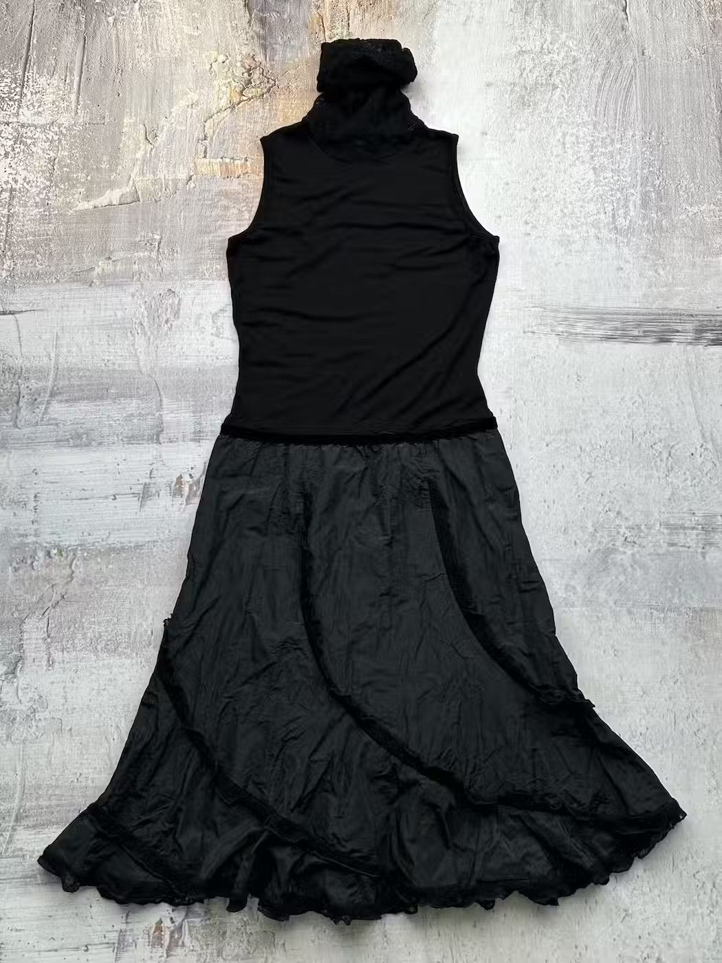 image of Vintage Amazing Lush Flare Maxi Dress in Black, Women's (Size Medium)