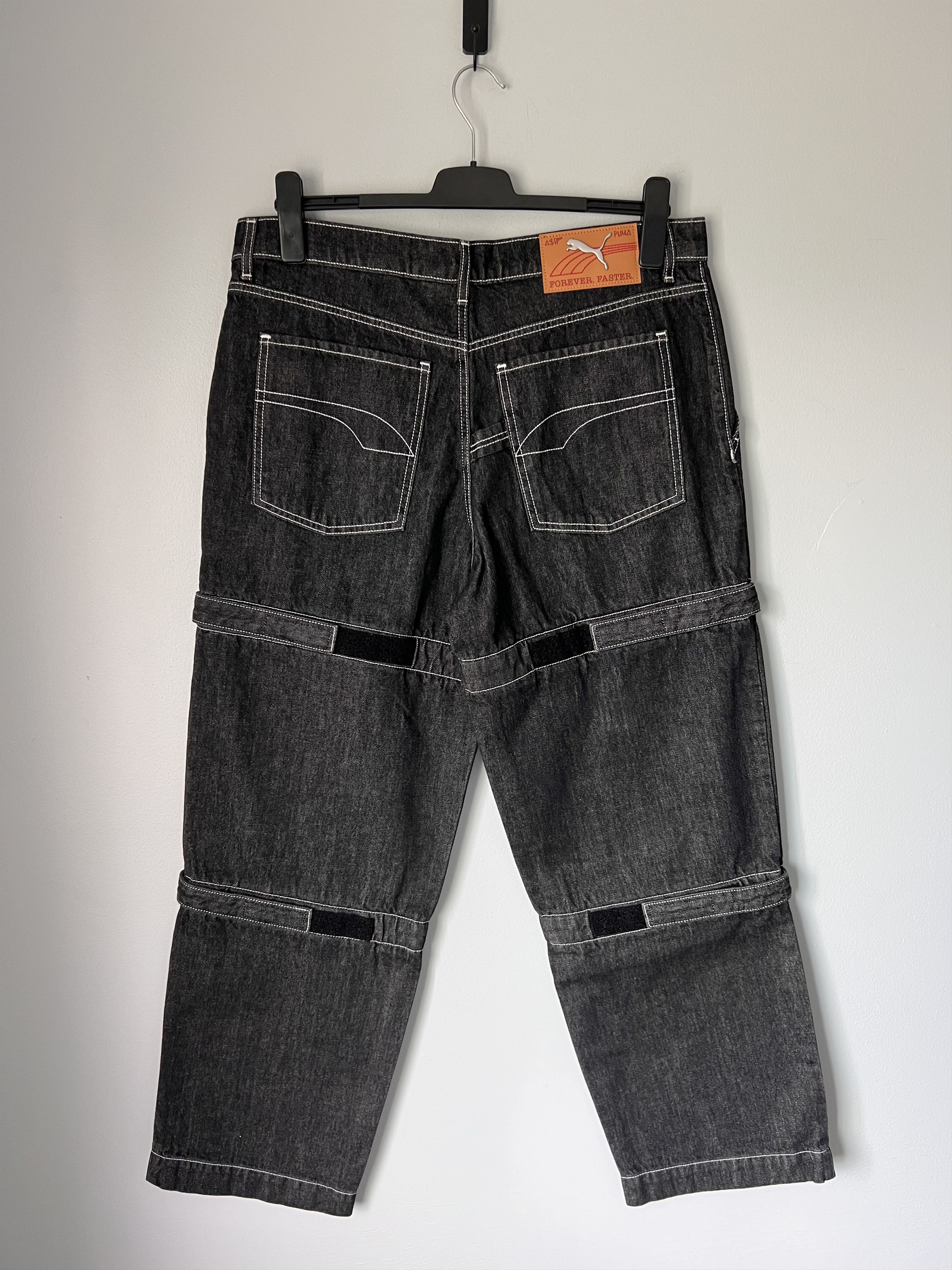 A$AP Rocky × Puma A$AP Rocky Puma F1 Knee Pad Denim Jeans in Black Size US 36 / EU 52 - 5 Thumbnail