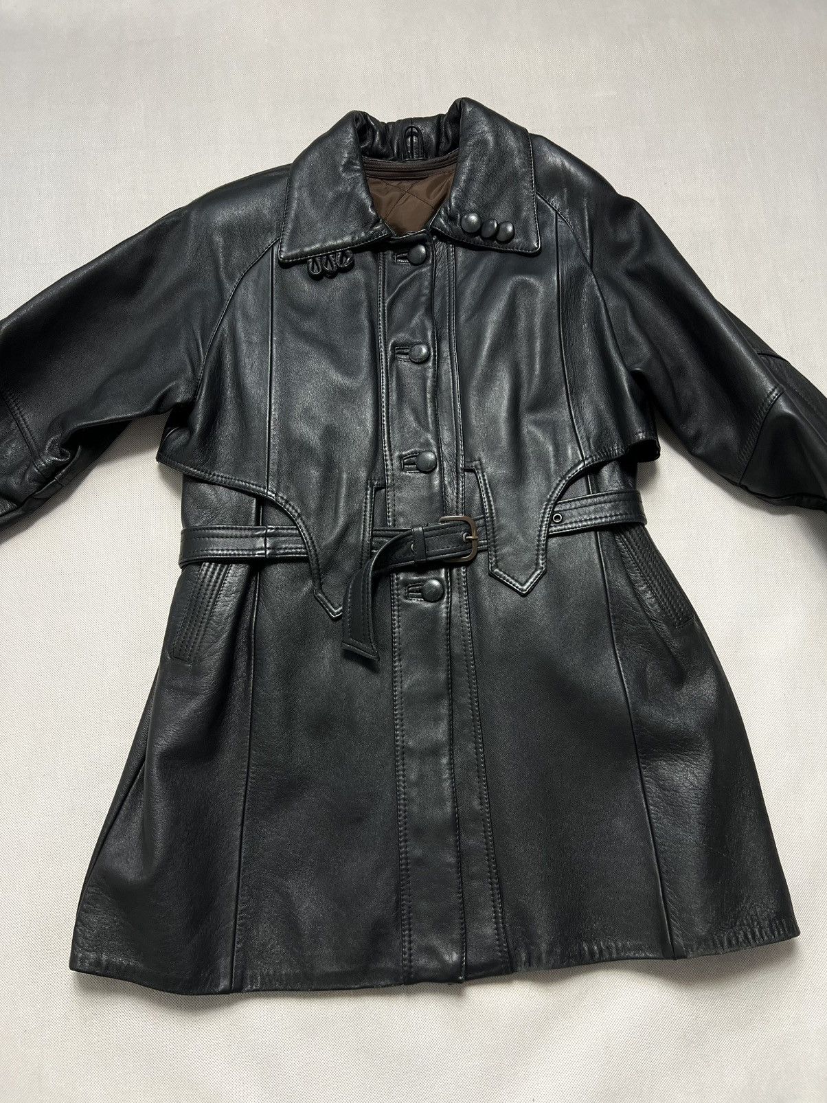 Vintage Genuine Leather Heavy Coat vintage 90s insulated with lining Size L / US 10 / IT 46 - 3 Thumbnail