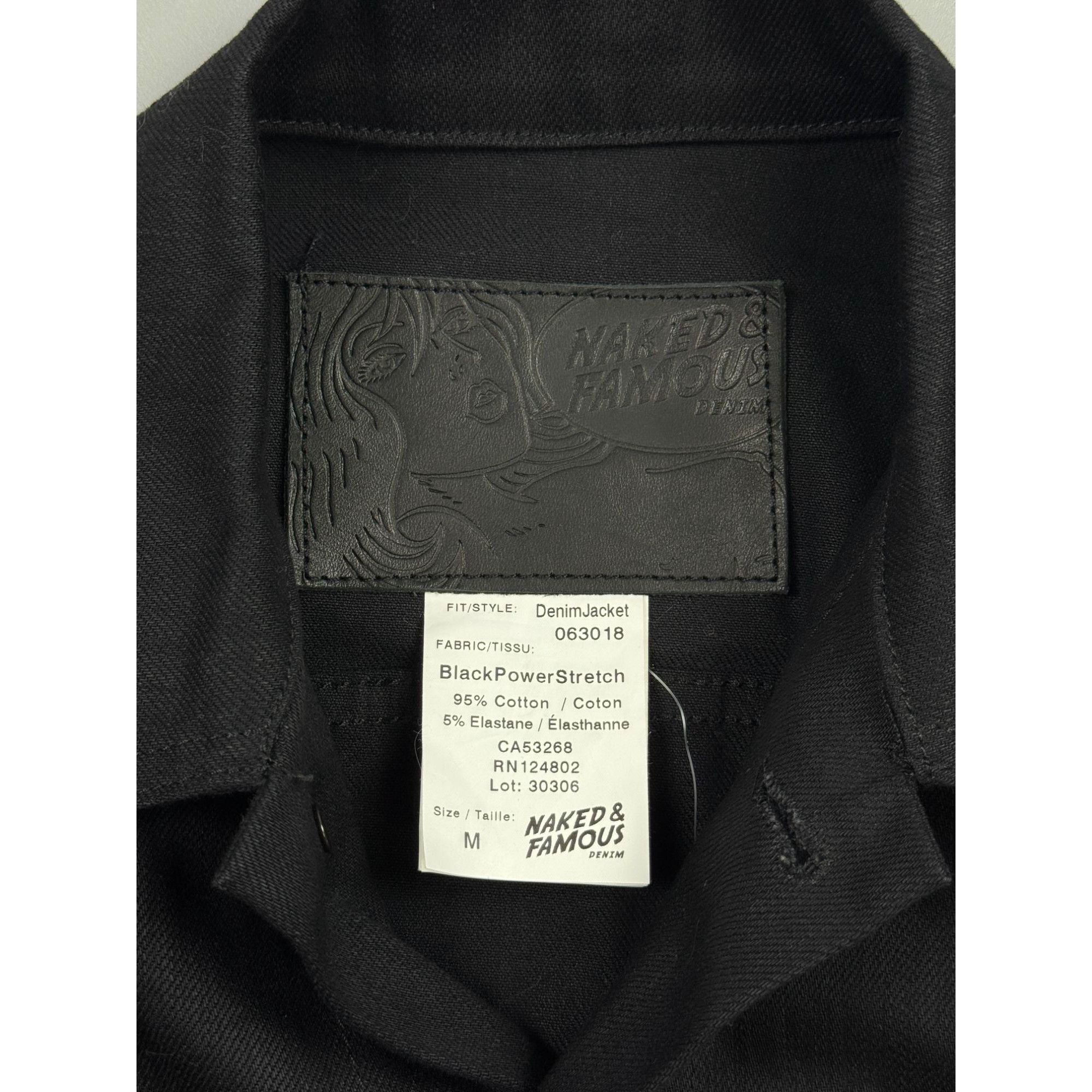 Naked & Famous Black Power Stretch Denim Trucker Jacket