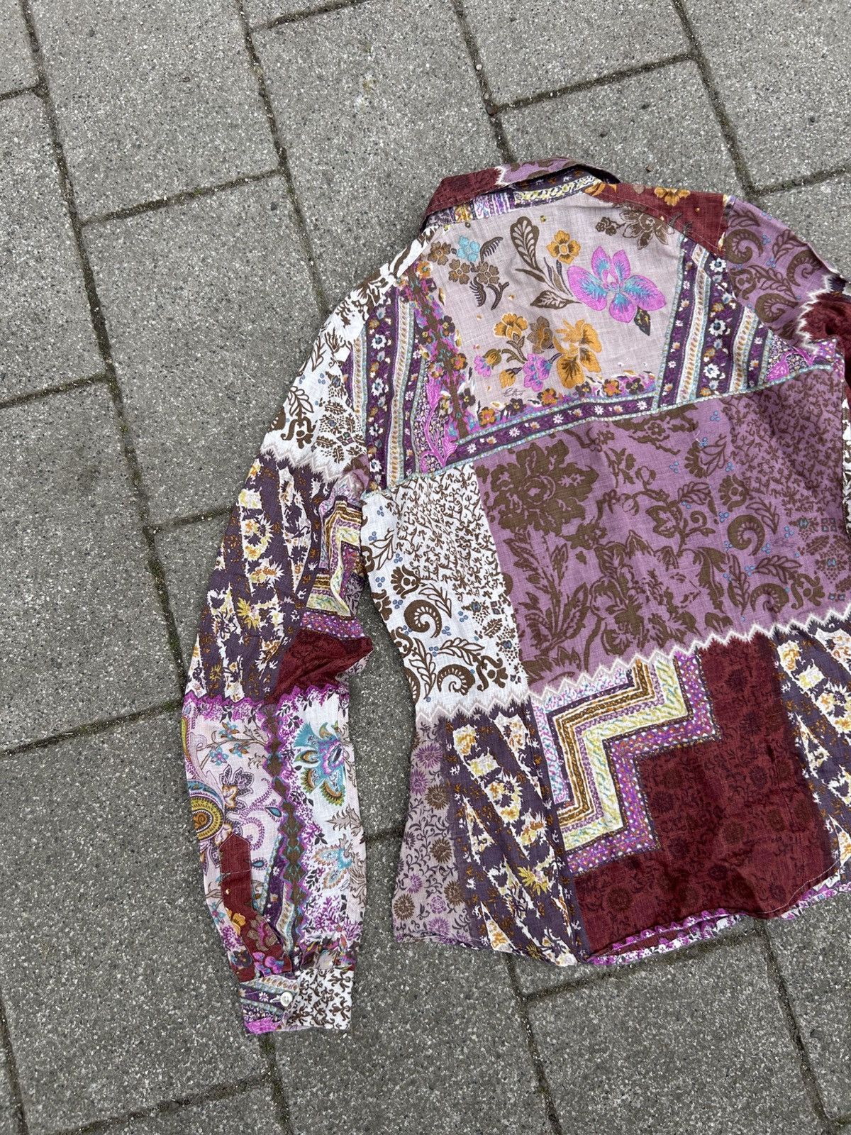 Etro Etro Luxury Paisley Patchwork Linen Blouse Luxury Shirt Size M / US 6-8 / IT 42-44 - 11 Thumbnail