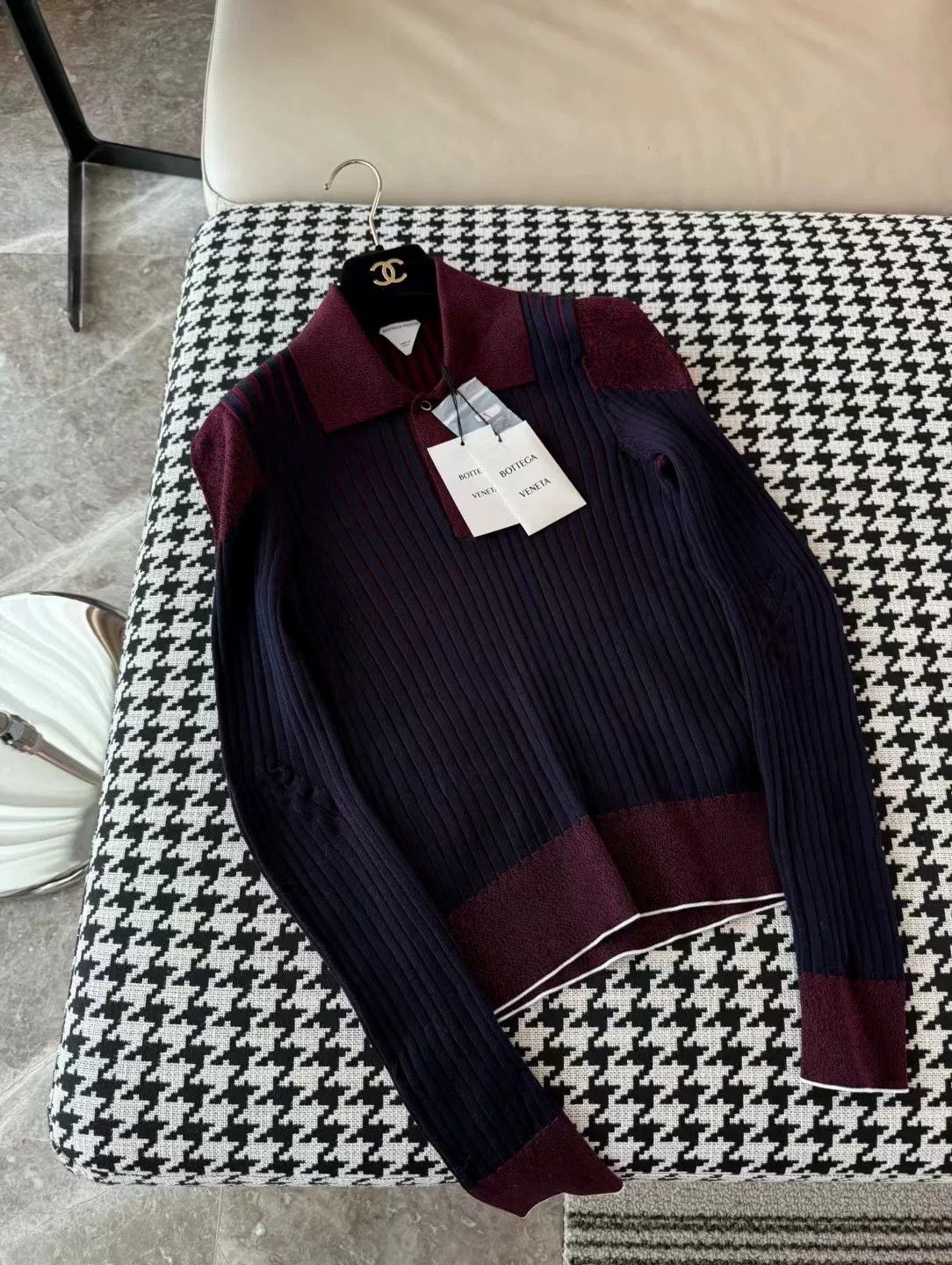 BV By Bodega Knit Long Sleeve Polo Top Size M / US 6-8 / IT 42-44 - 1 Thumbnail