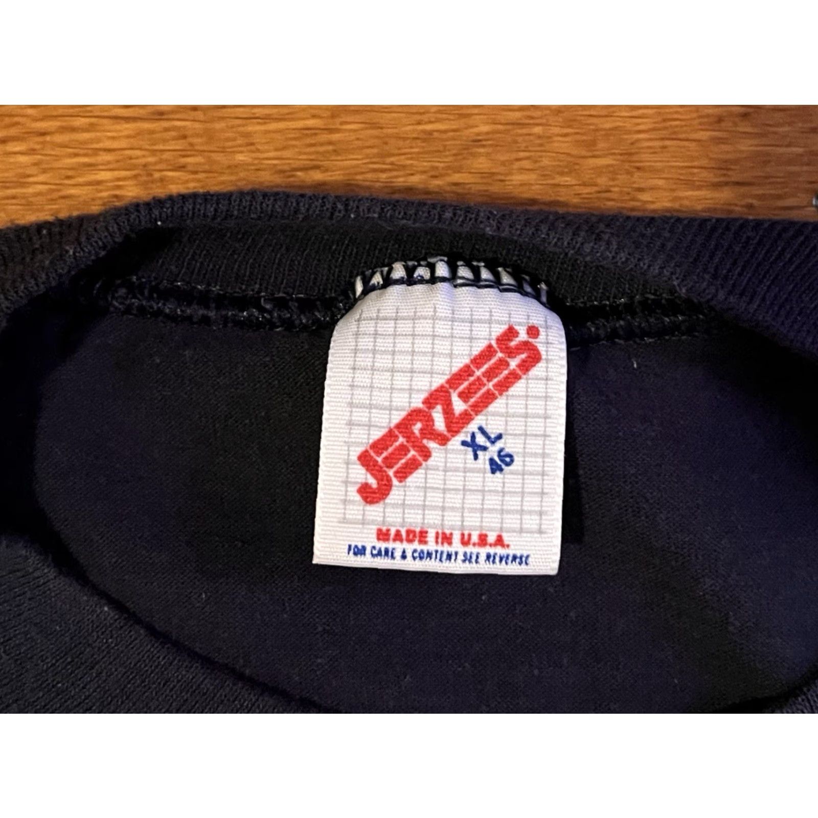 Jerzees VINTAGE Jerzees T-Shirt Navy Appliqué Blue Classic Short Sleeve XL Women’s Crew Neck Shirt Size XL / US 12-14 / IT 48-50 - 5 Thumbnail