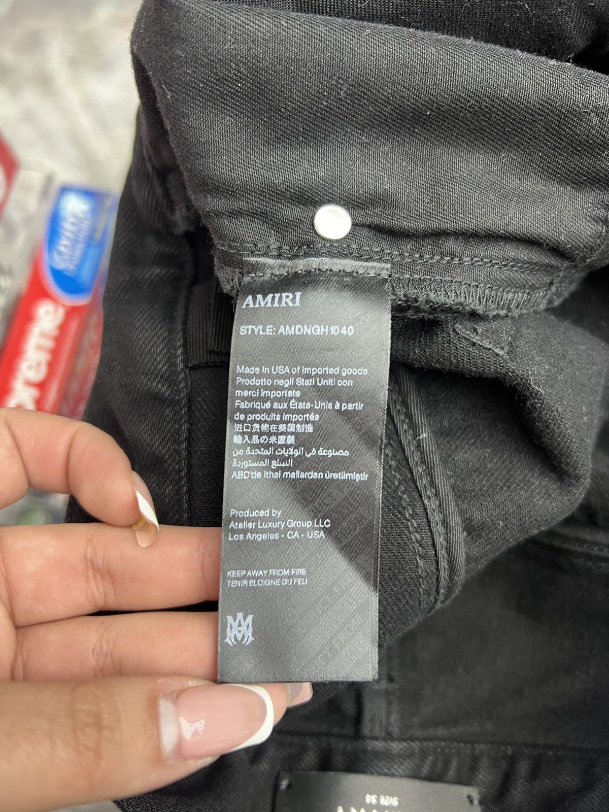 Amiri Amiri Straggered Logo Skinny Jeans Black Size US 34 / EU 50 - 10 Thumbnail