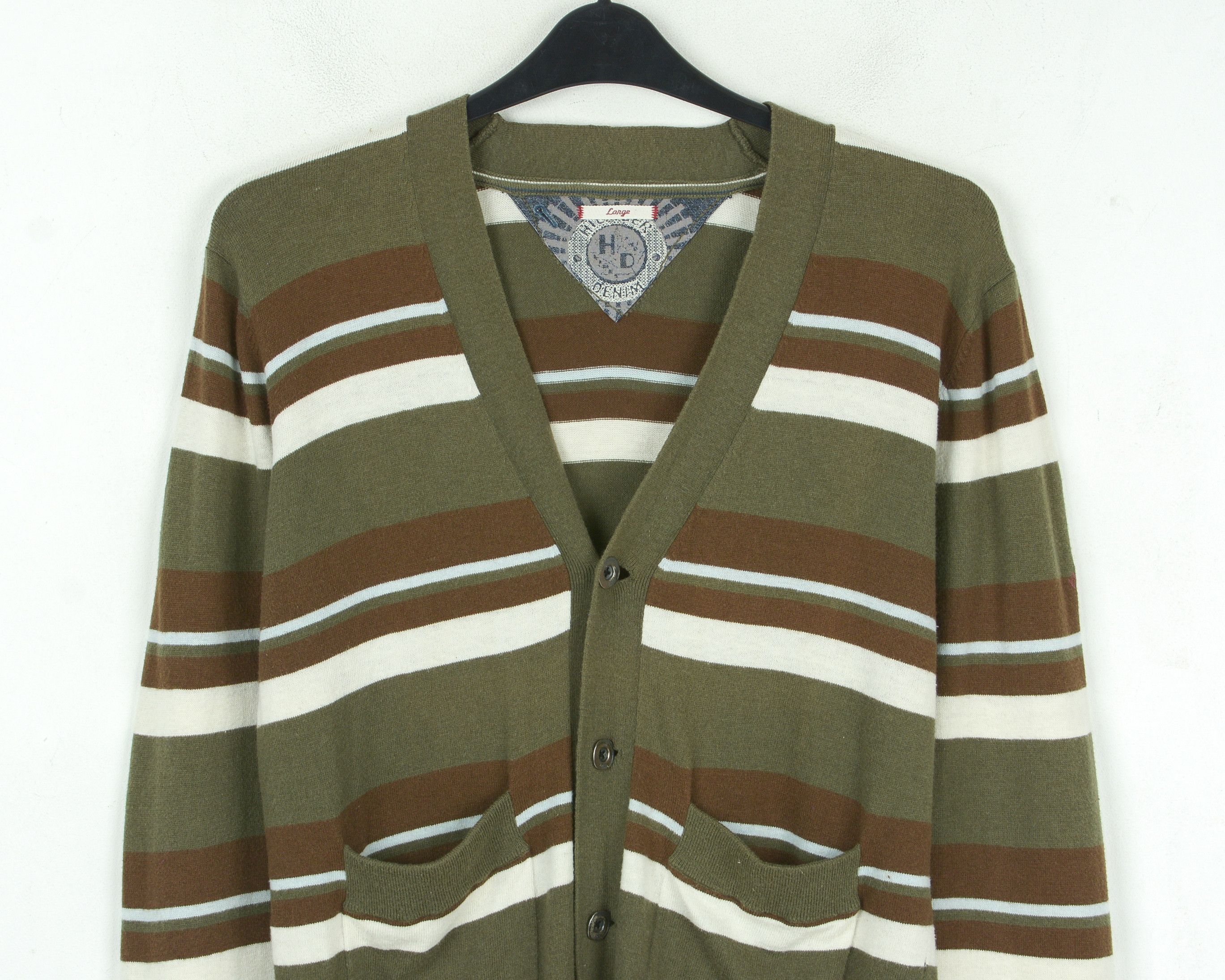 Tommy Hilfiger Denim Jumper L Cardigan Sweater Jacket V-Neck Cotton Wool Size US L / EU 52-54 / 3 - 2 Thumbnail