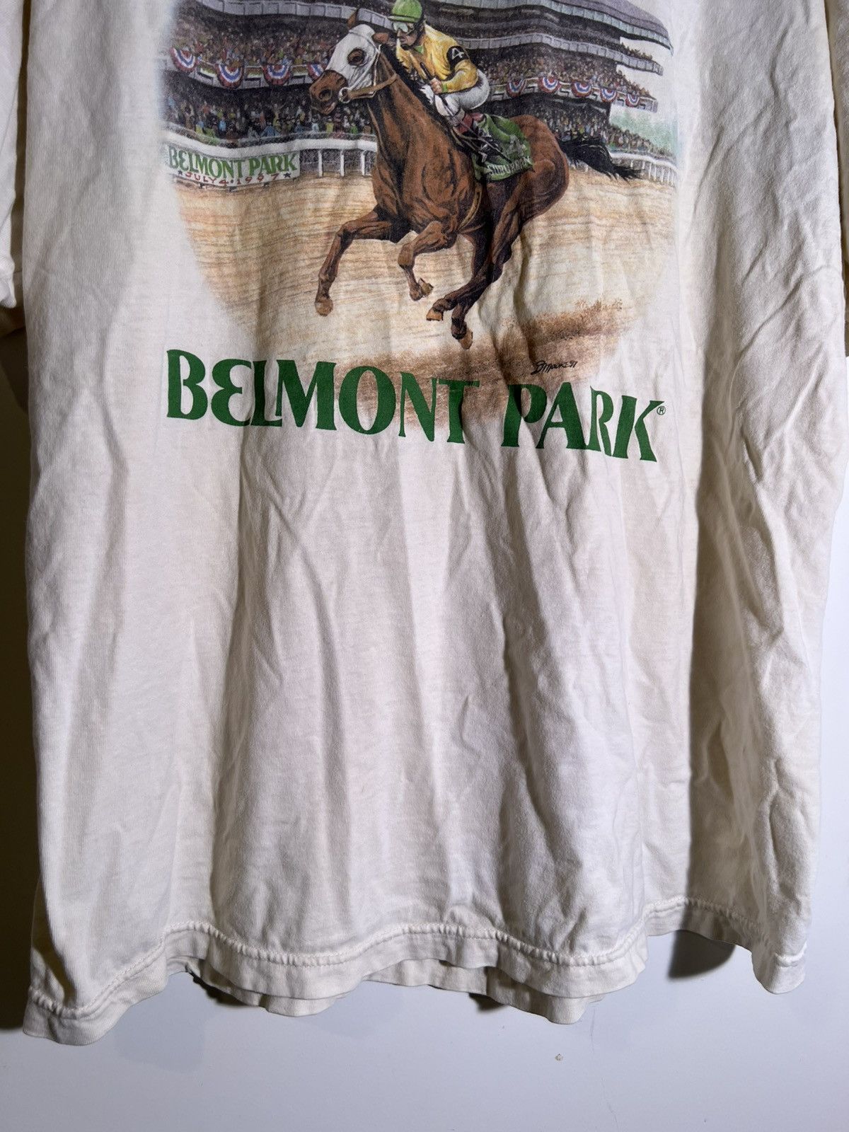Vintage 90’s 2000’s Y2K VTG Vintage Belmont Park Horse Racing Shirt Size US XL / EU 56 / 4 - 4 Thumbnail