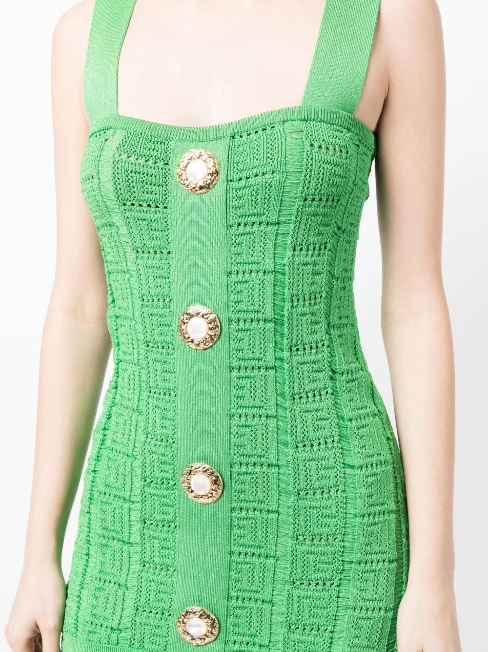 Balmain o1y0525 Mini Dress in Green Size M / US 6-8 / IT 42-44 - 2 Thumbnail