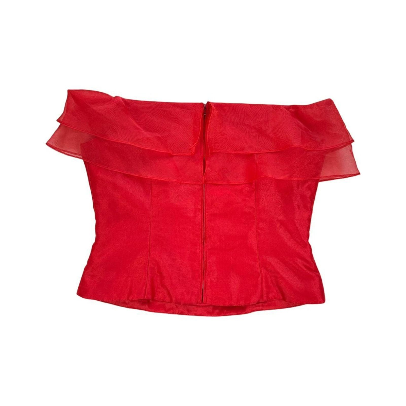 Other Ursula of Switzerland Red Off Shoulder Corset Style Top Size XL / US 12-14 / IT 48-50 - 4 Thumbnail