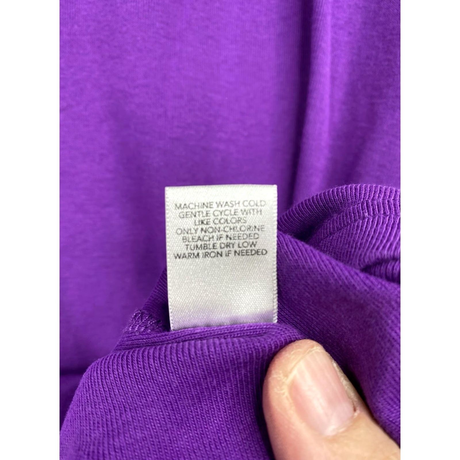 Vintage CJ Banks 1X Shirt Purple Short Sleeve Scoop Neck 100% Cotton Blouse Women's Plus Size Size XL / US 12-14 / IT 48-50 - 6 Thumbnail