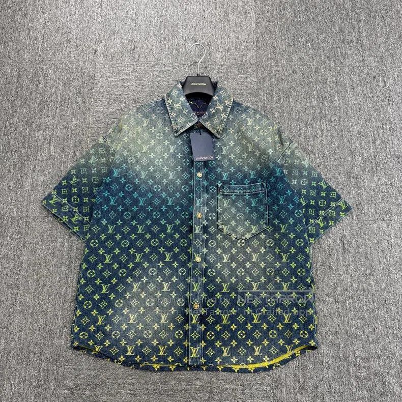 Louis Vuitton Gradient Monogram Denim Shirt.
