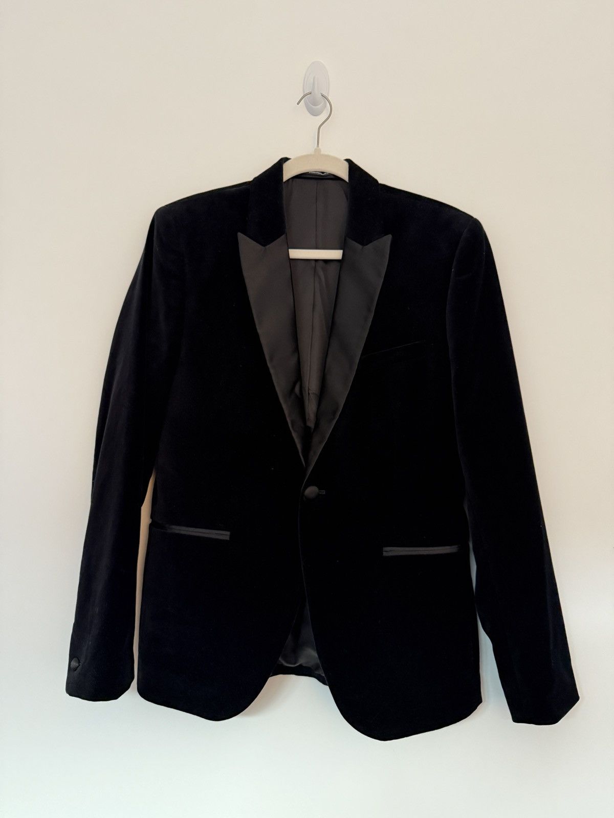 Zara Zara Black Velvet Smoking Tuxedo Jacket Blazer Size 38R - 1 Thumbnail