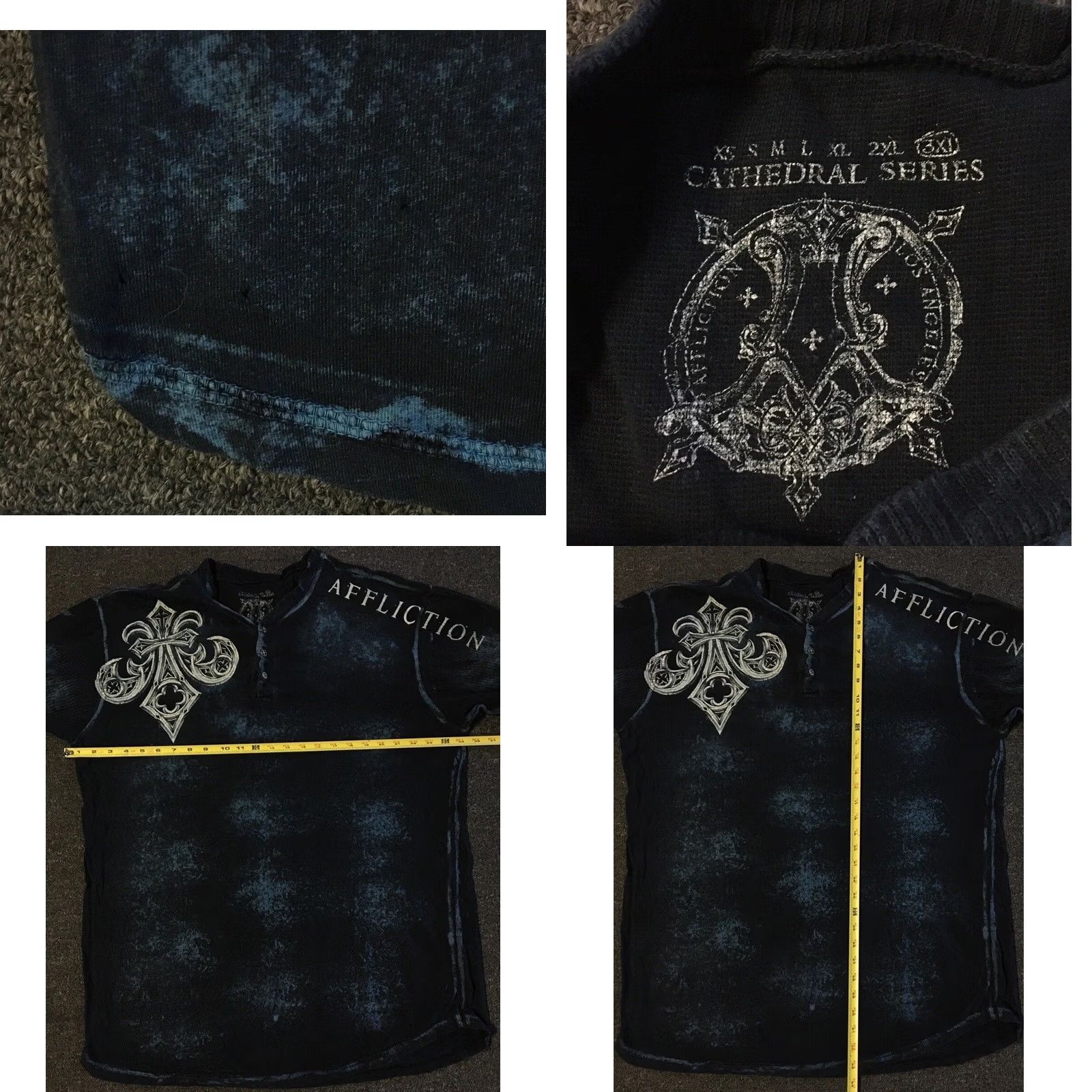 Tapout VINTAGE Affliction Shirt 3XL Black Cross Grunge Biker Emo Fire Goth 80s 90s Punk Rock USA Harley Motorcycle Y2K Jnco Tee Mens Size US XXL / EU 58 / 5 - 8 Thumbnail