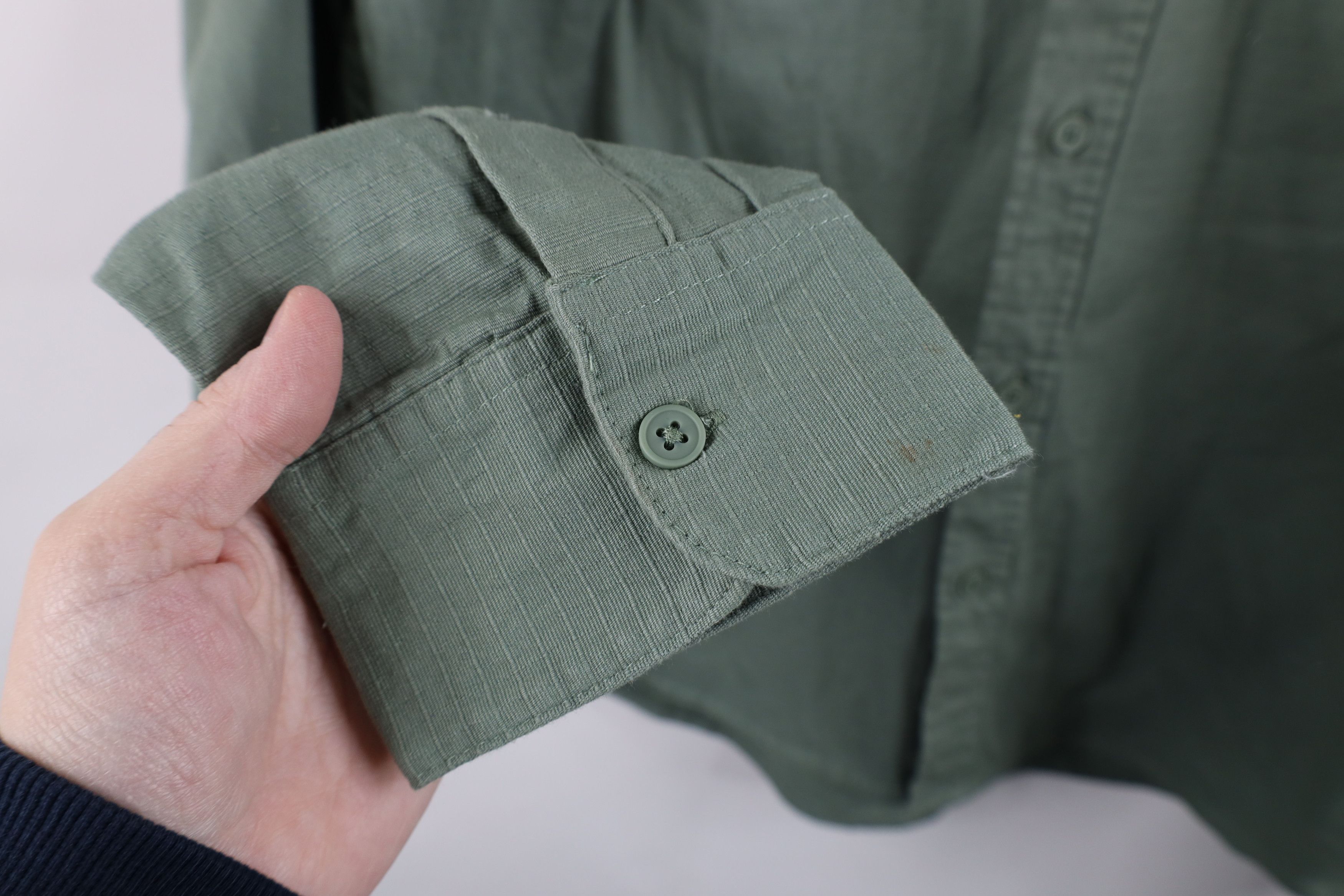 Onia × Vintage Onia Terrain Ripstop Collared Button Shirt Green Cotton Size US L / EU 52-54 / 3 - 8 Thumbnail