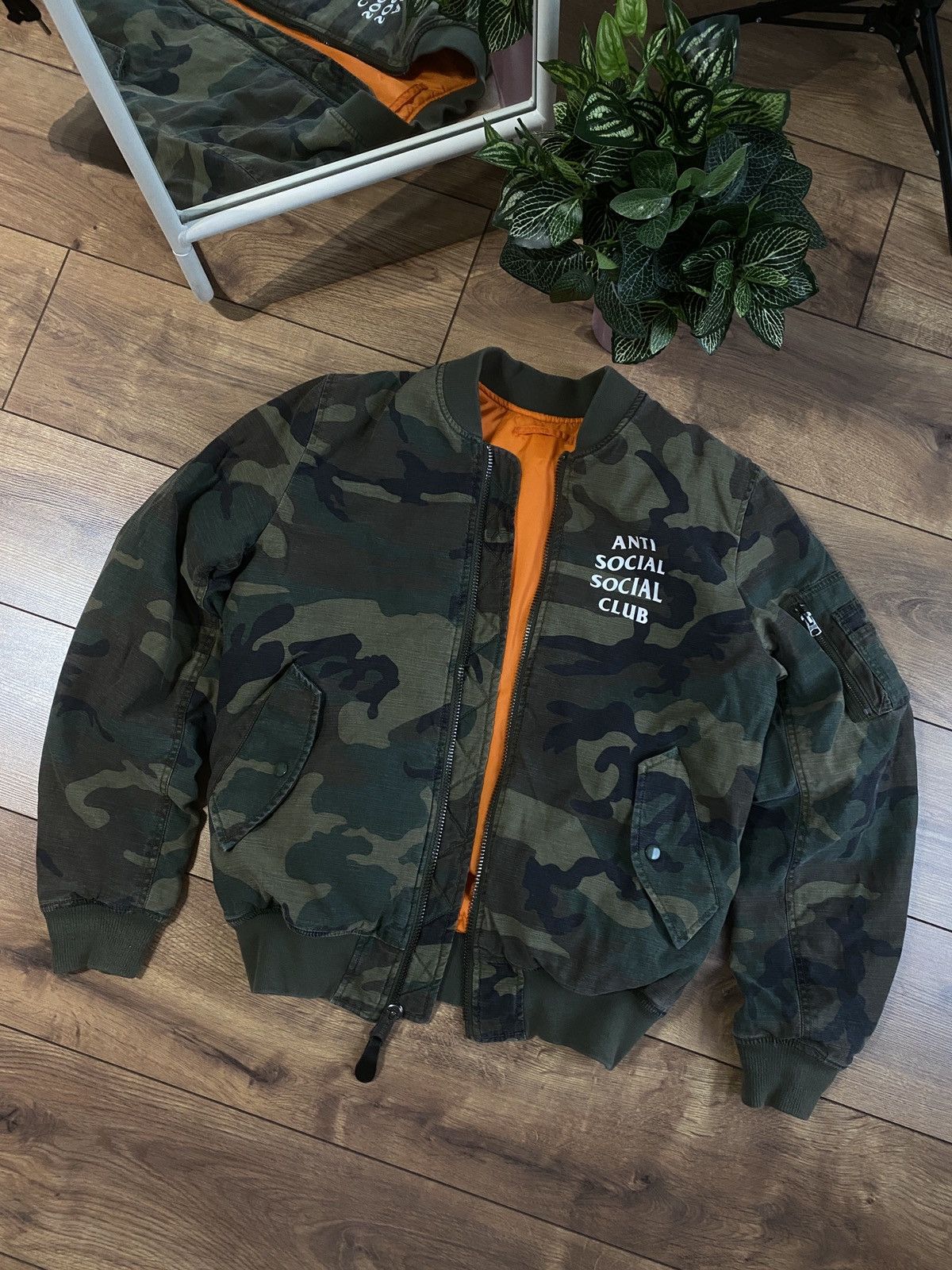 Anti Social Social Club Anti Social Social Club x Alpha Industries Camo MA 1 Bomber Grailed