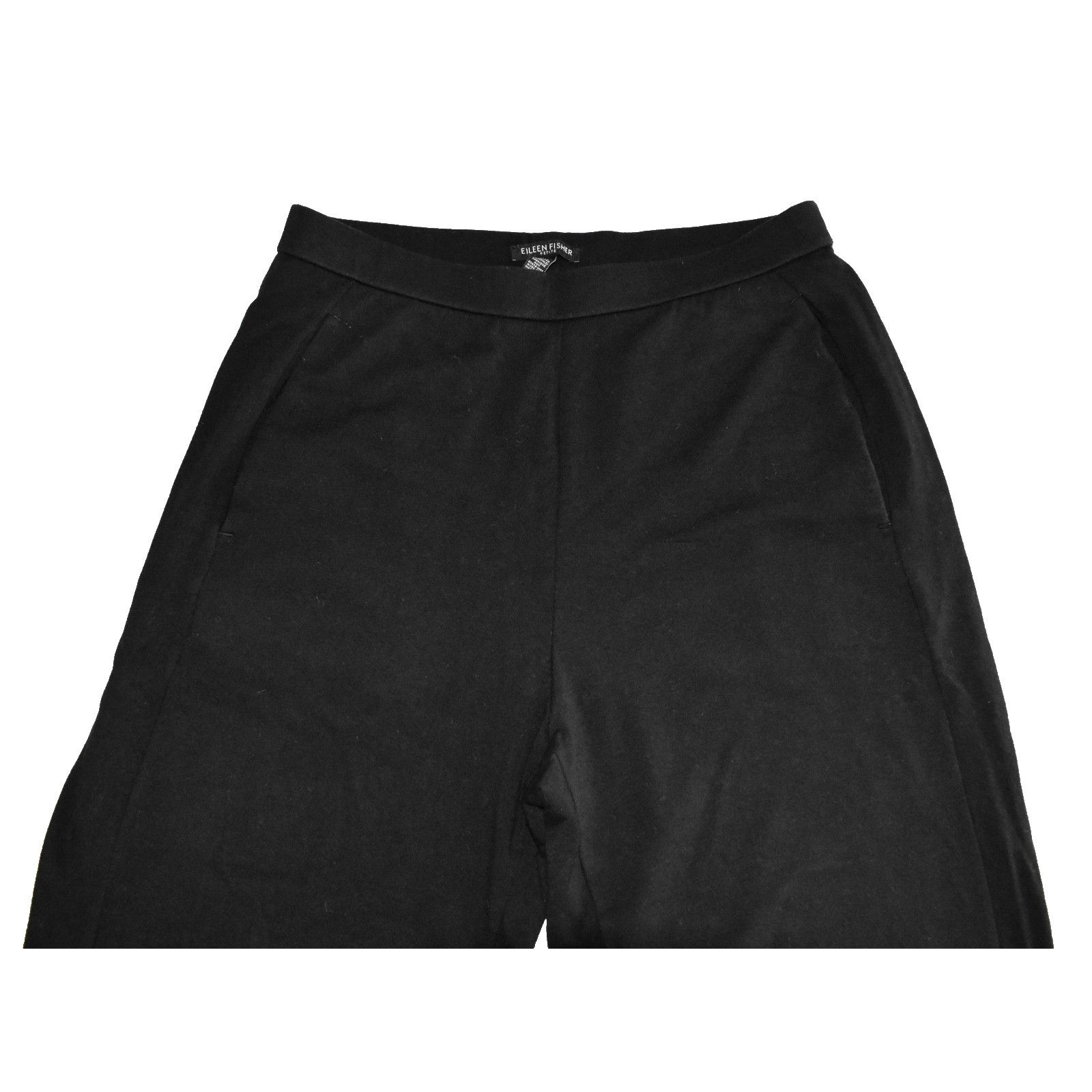 Eileen Fisher EILEEN FISHER Black Stretch Tencel Cotton Petite Pants Sz PS Size 29" - 3 Thumbnail