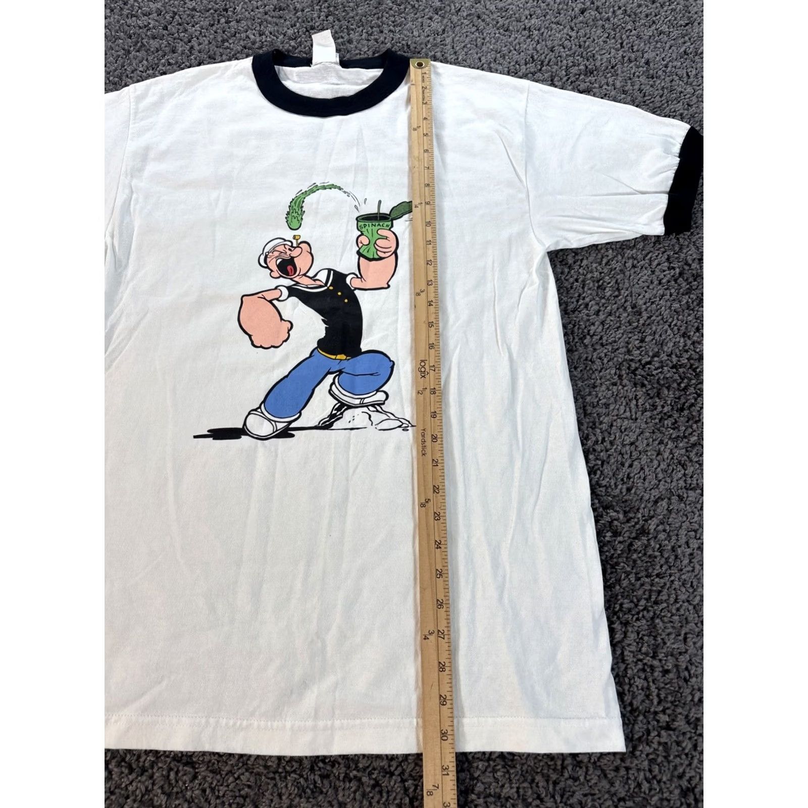 Vintage VINTAGE Popeye Shirt Mens Large White Graphic Spinach Y’am What I Y’am Y2K 90s Cartoon Mens Size US L / EU 52-54 / 3 - 2 Thumbnail