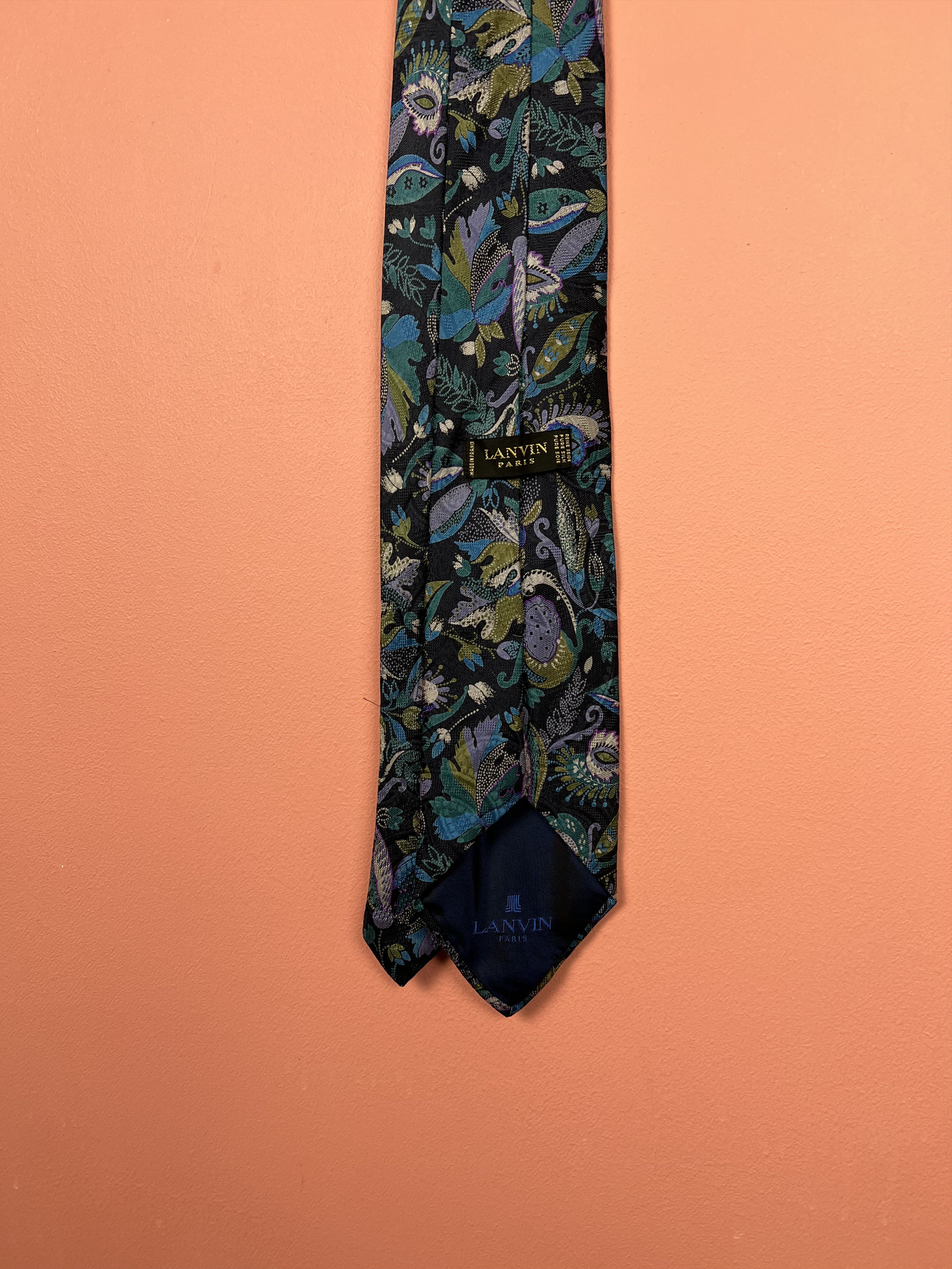 Lanvin Lanvin blue Paris France silk sale vintage tie Size ONE SIZE - 3 Thumbnail