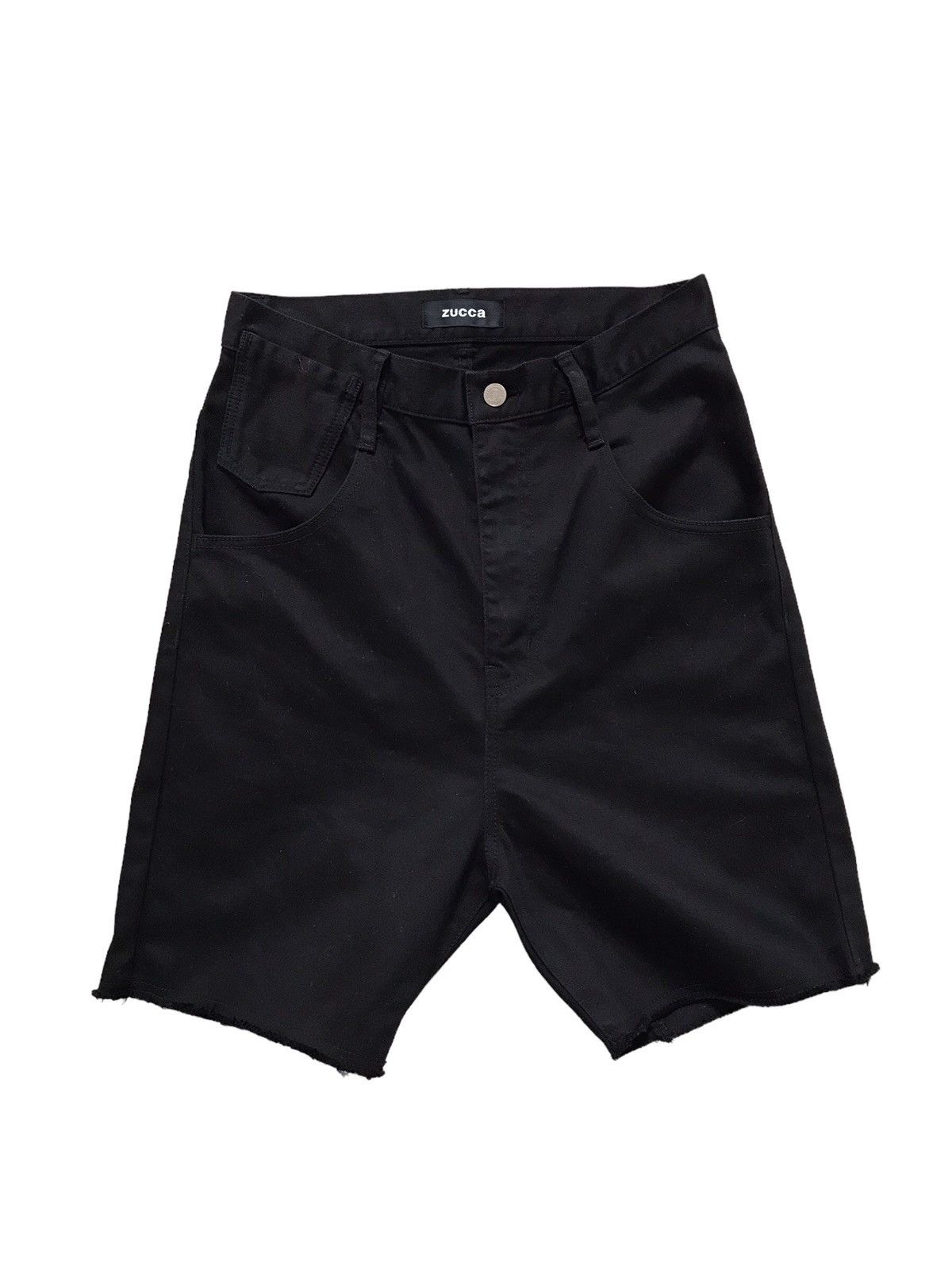 Zucca Zucca Dropped Crotch Black Denim Shorts Size US 30 / EU 46 - 1 Thumbnail