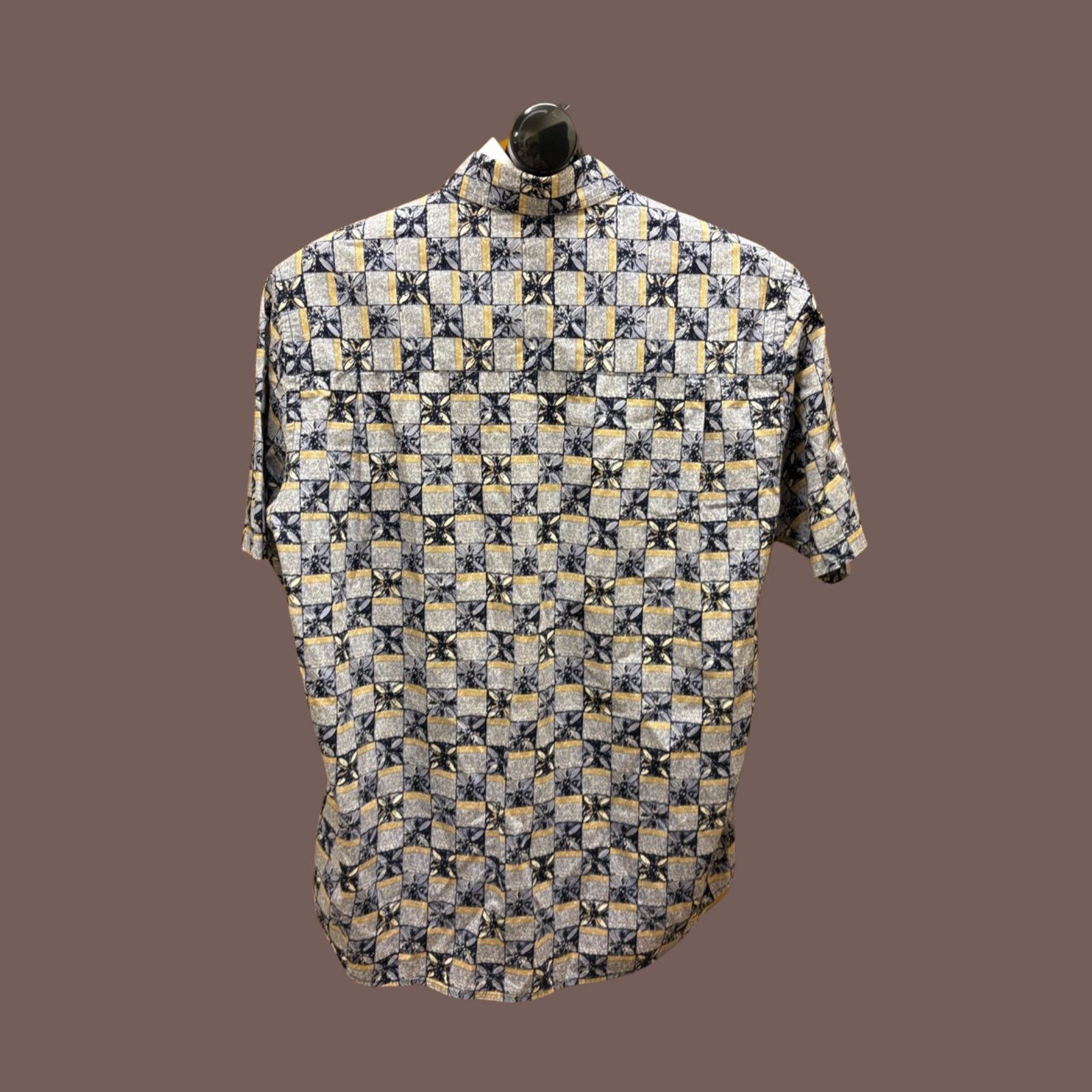 Vintage VTG Crossings Blue Geometric Short Sleeve Button-Up Shirt Size US M / EU 48-50 / 2 - 2 Thumbnail