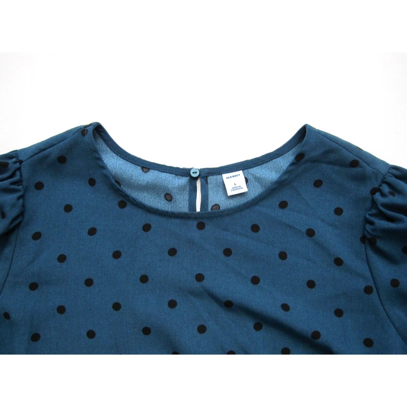 Old Navy Old Navy Green Black Polka Dot Long Sleeve Sheath Pencil Tunic Dress Large Size L / US 10 / IT 46 - 4 Thumbnail