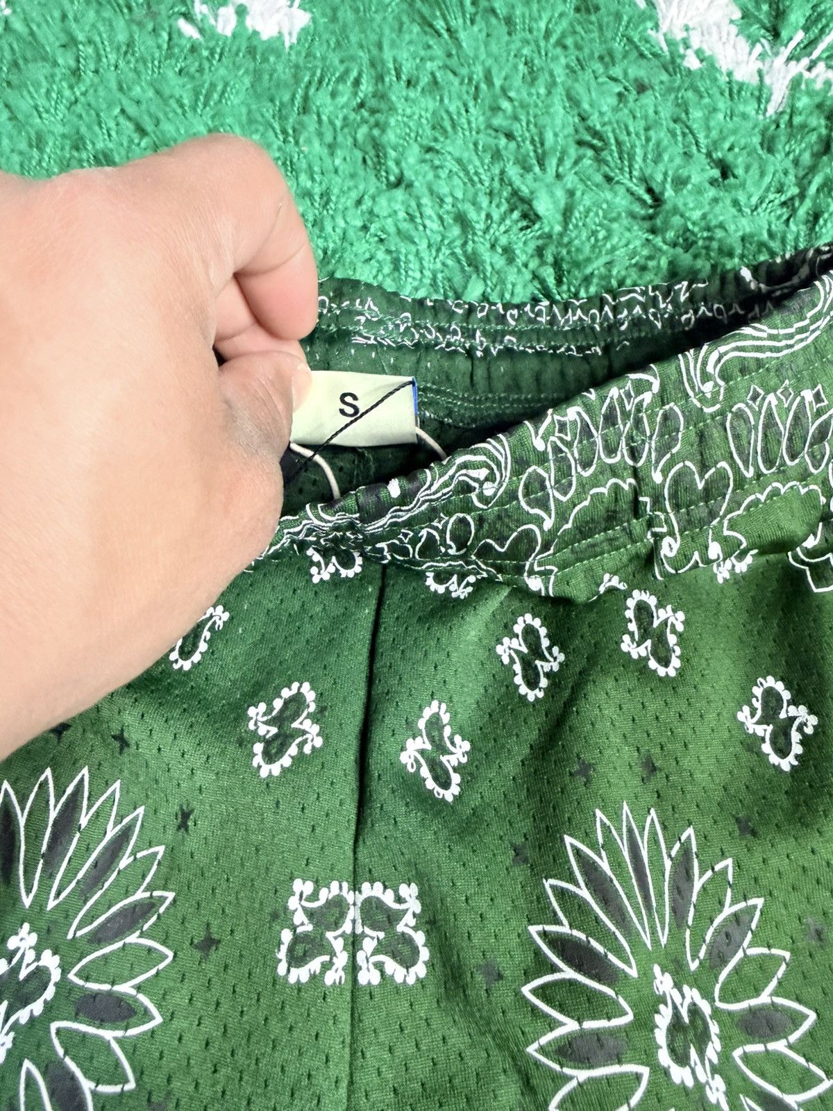 Bravest Studios Bravest Studio Screen Printed Paisley Two-Tone Green SMALL Size US 30 / EU 46 - 4 Thumbnail