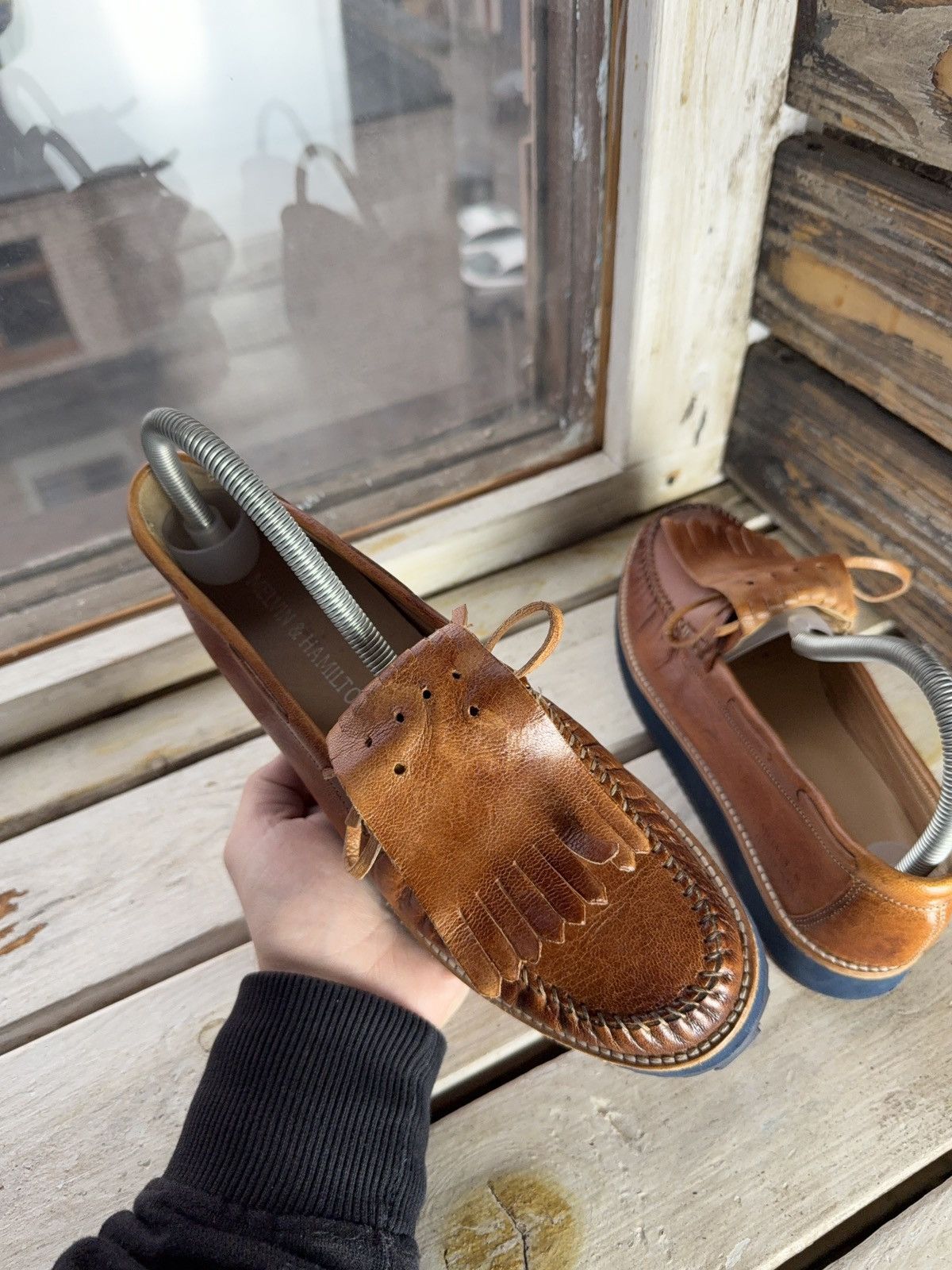 Melvin & Hamilton Luxury Melvin & Hamilton Leather Moccasin Loafers Tan Cognac Size US 7 / EU 40 - 3 Thumbnail