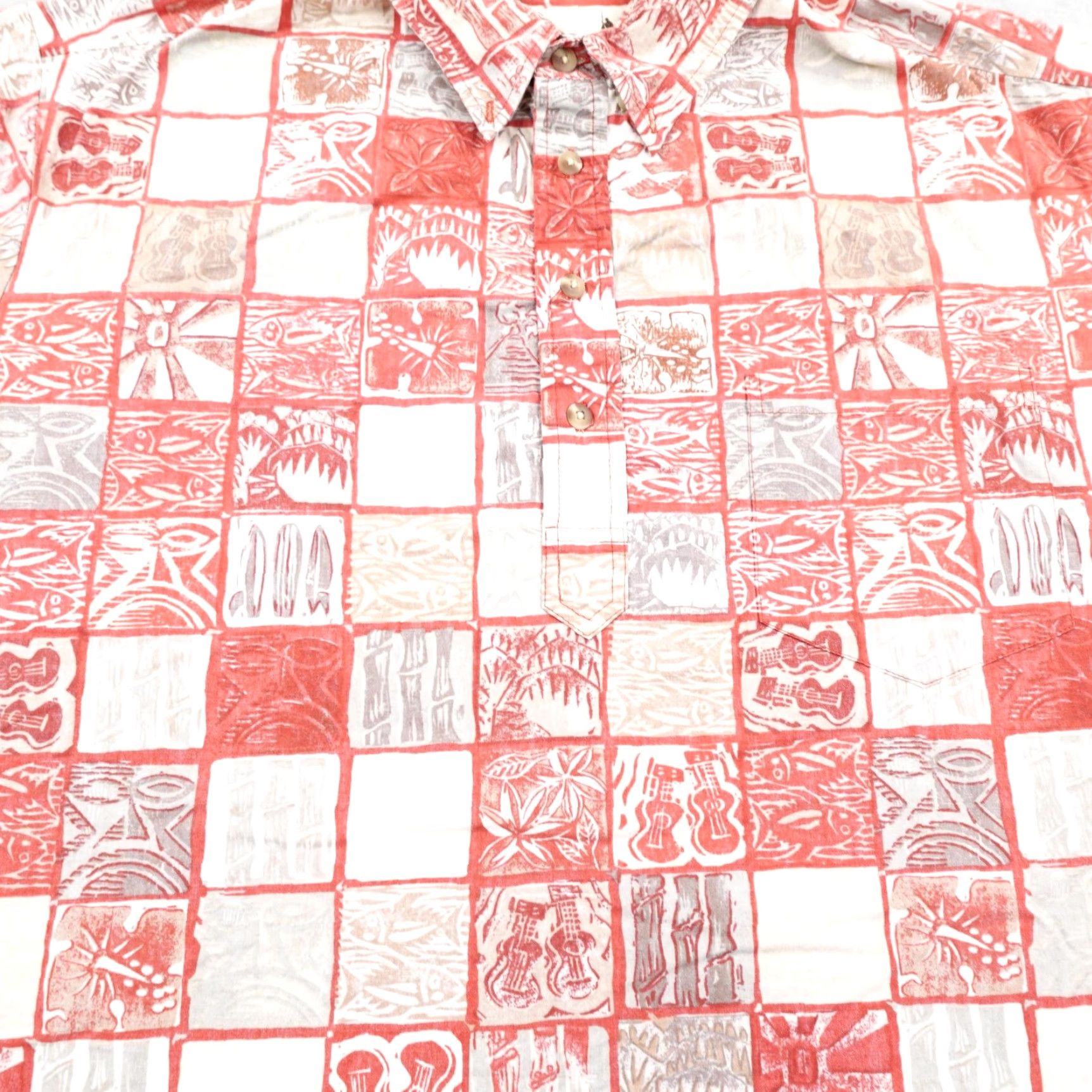 Vintage VINTAGE Kahala Shirt Men 2XL Red White Hawaiian Reverse Print Pullover Aloha Tiki Tribal Shirt Mens Size US XXL / EU 58 / 5 - 3 Thumbnail