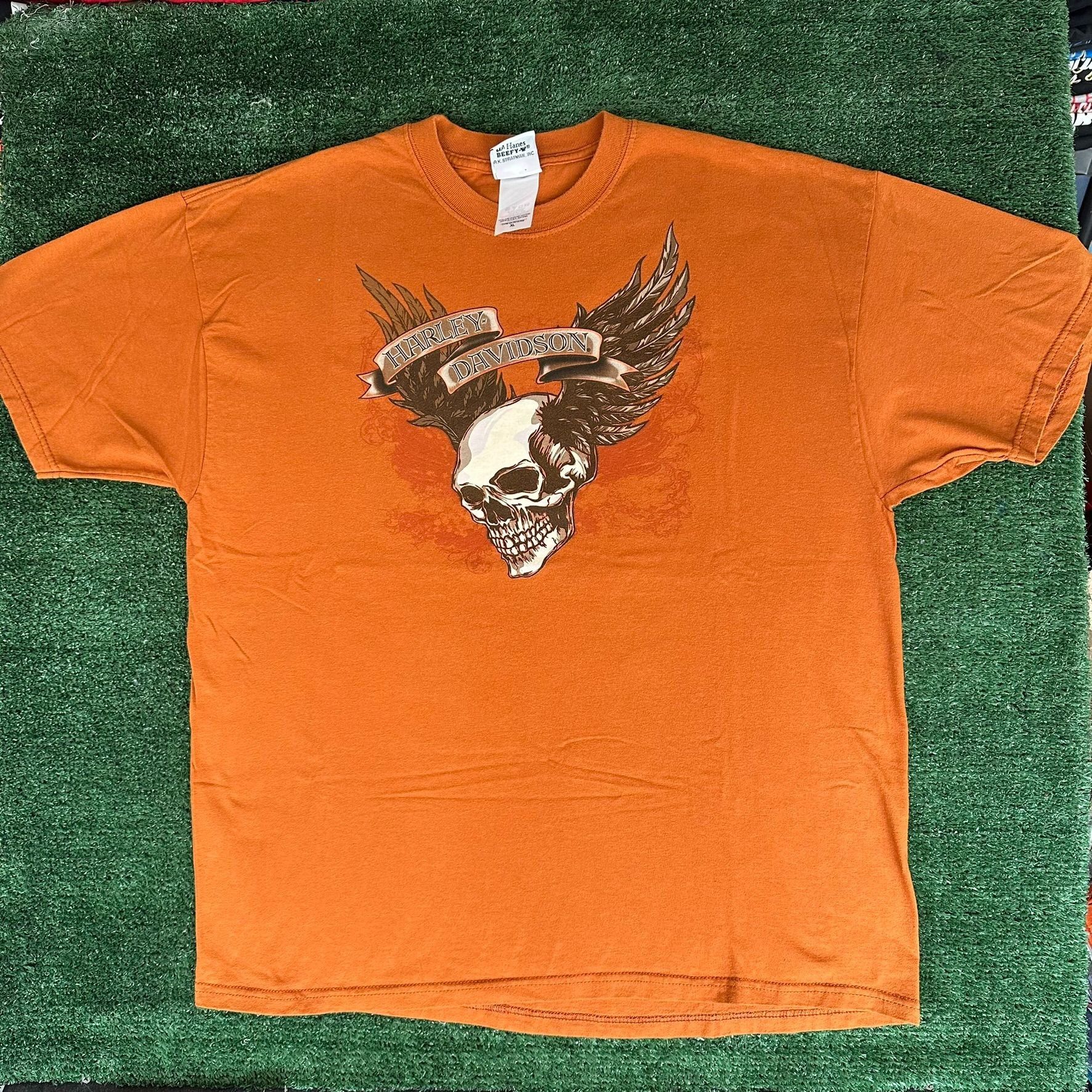 Harley Davidson Vintage Y2K Harley Davidson Wings Skull T-Shirt Arabic Boxy Size US XL / EU 56 / 4 - 1 Thumbnail