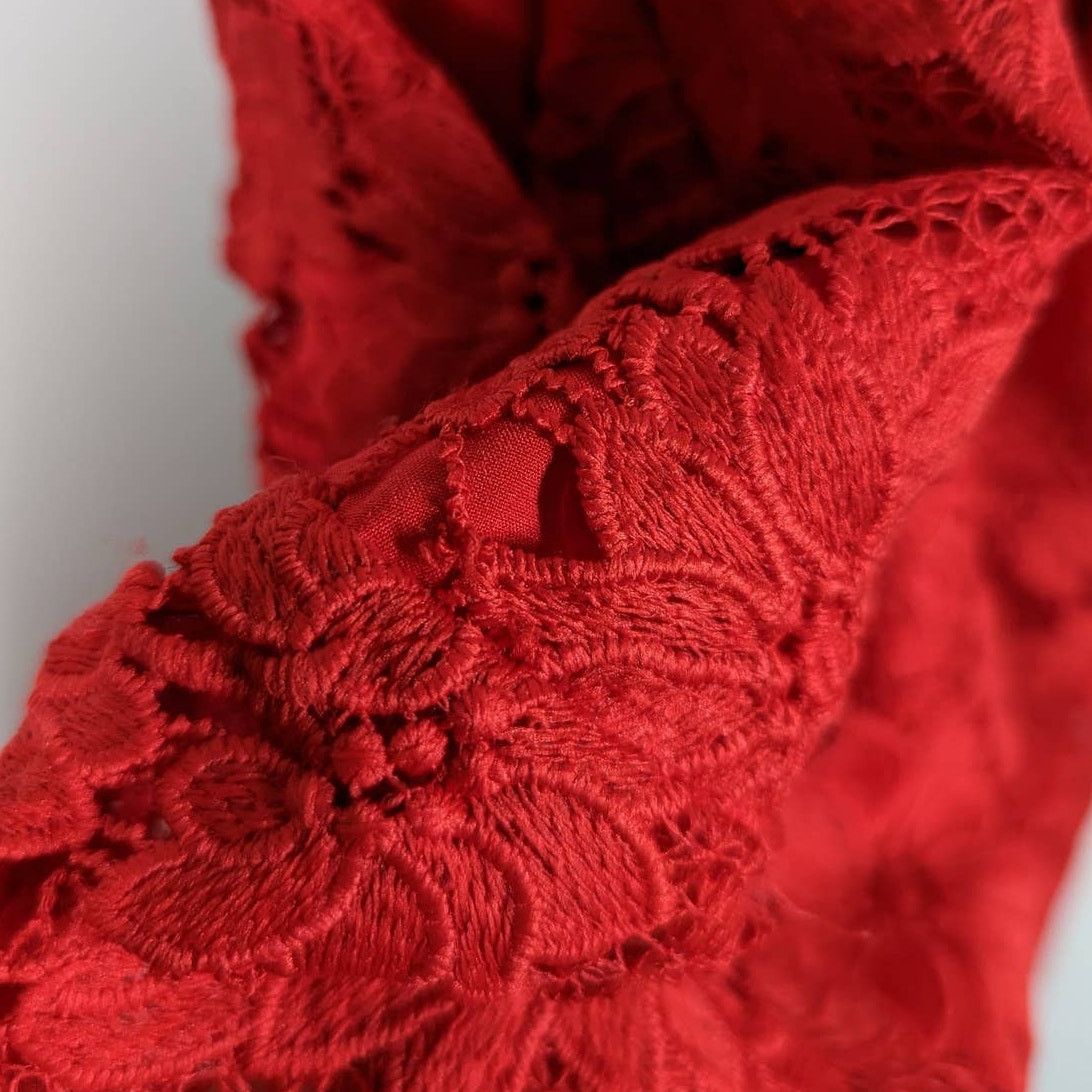 NICHOLAS NICHOLAS Rouleau Red Lace Sleeveless V-Neck Midi Dress 6 Size M / US 6-8 / IT 42-44 - 9 Thumbnail