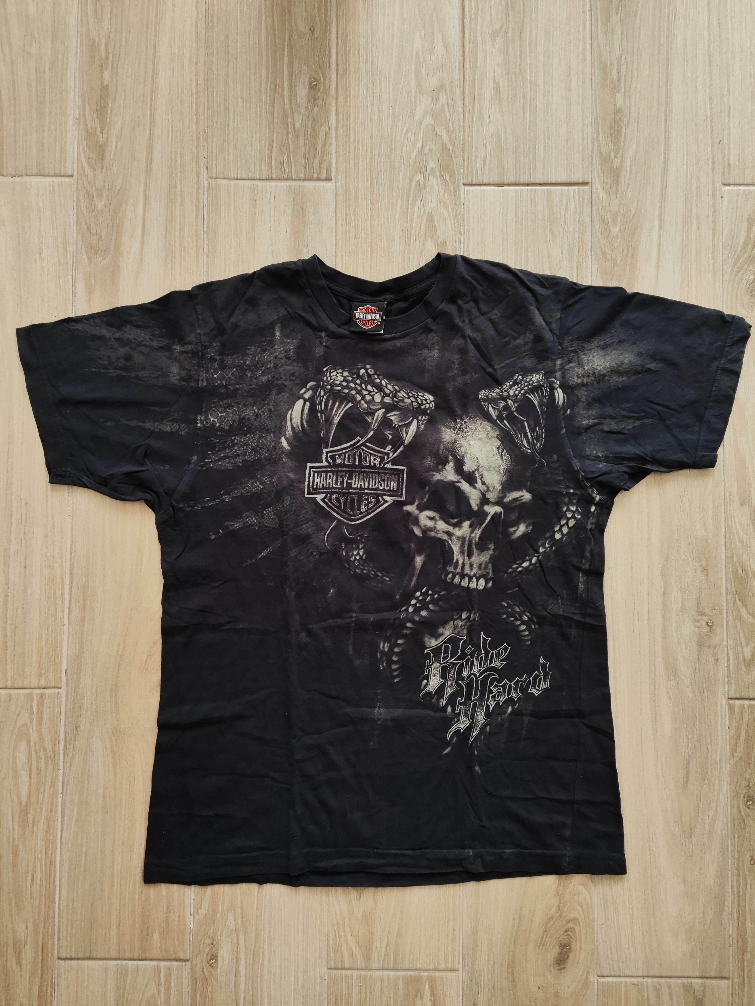 Harley Davidson Vintage Harley-Davidson “Ride Hard” Skull Snake Graphic Tee Size US L / EU 52-54 / 3 - 8 Thumbnail